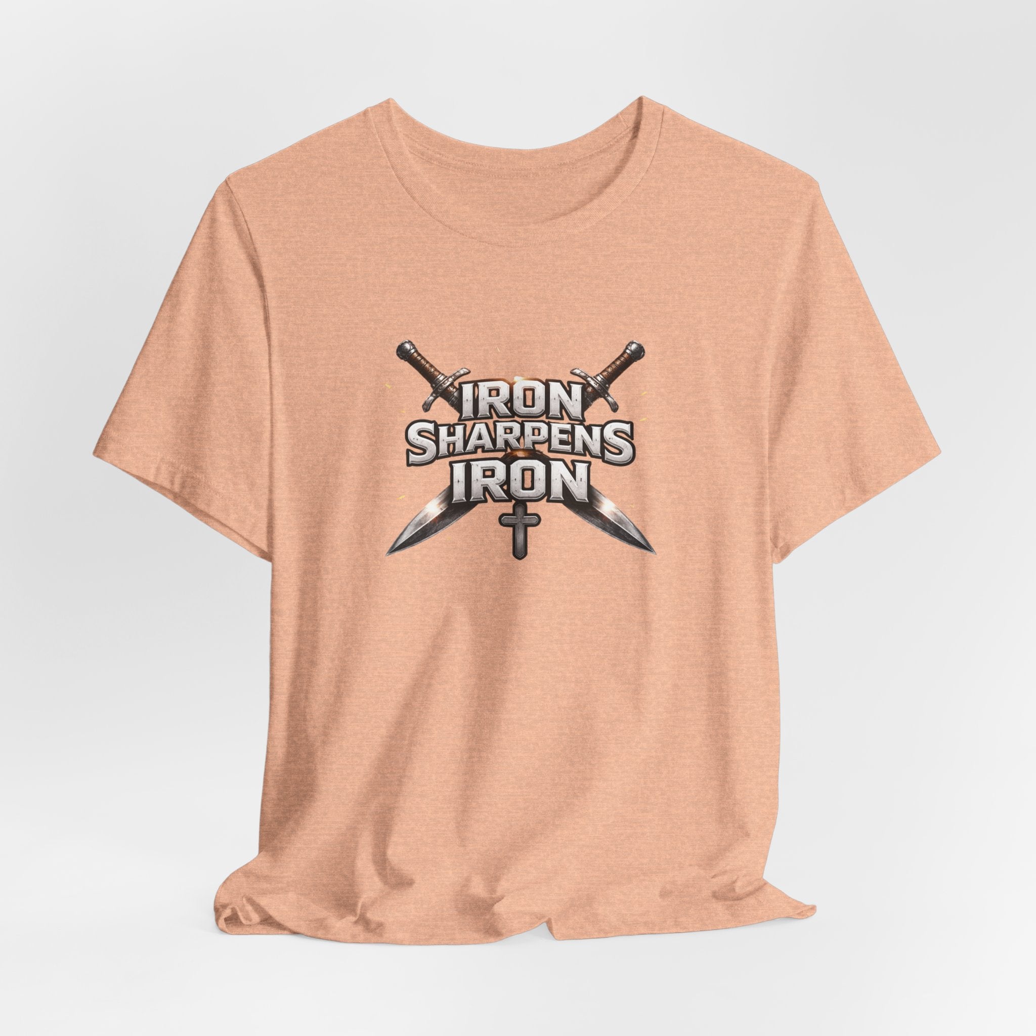 Iron Sharpens Iron T-Shirt — Christian Faith Cross & Swords Tee