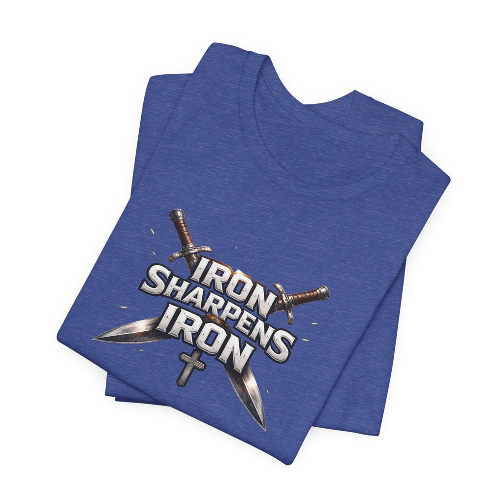 Iron Sharpens Iron T-Shirt — Christian Faith Cross & Swords Tee