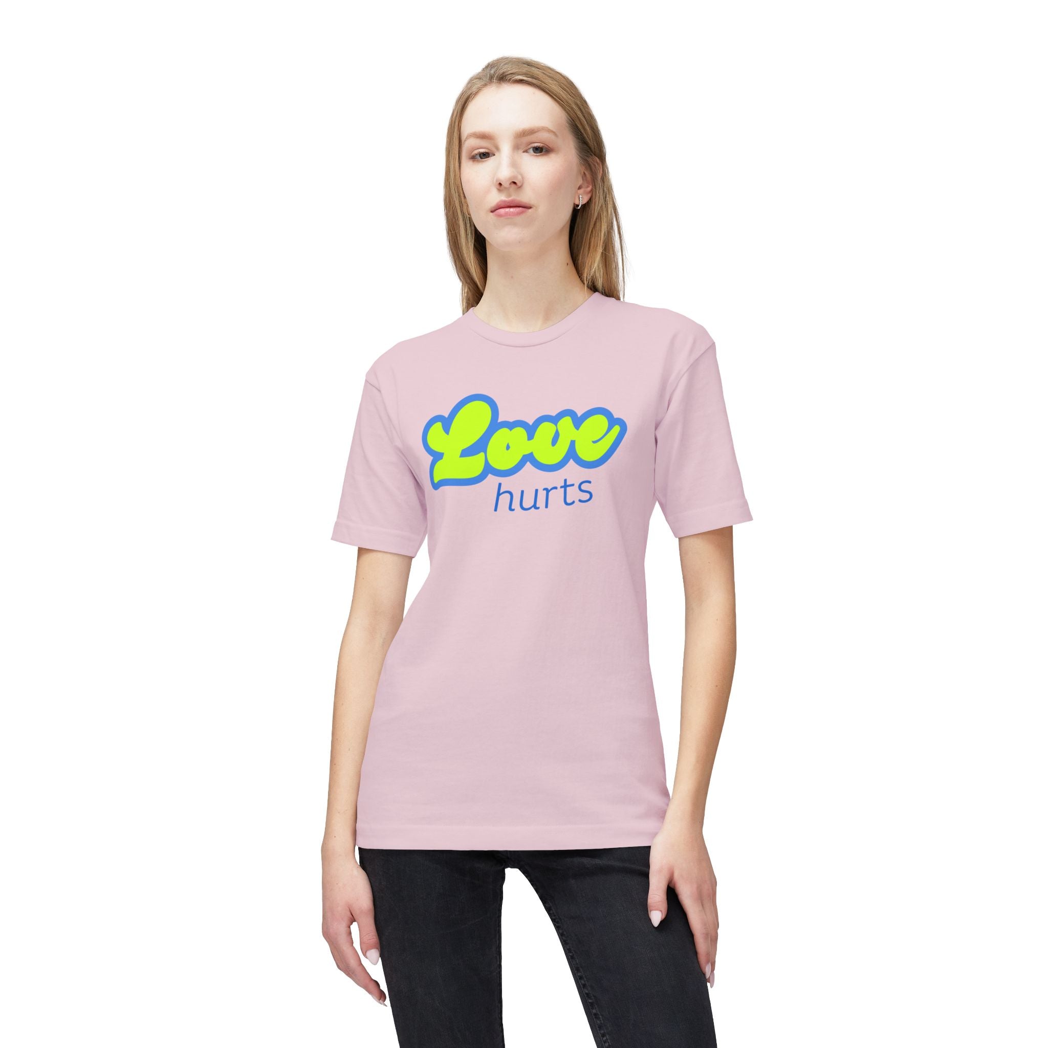 Love Hurts T‑Shirt — "Love hurts" Script Tee with Back "...but hate kills"