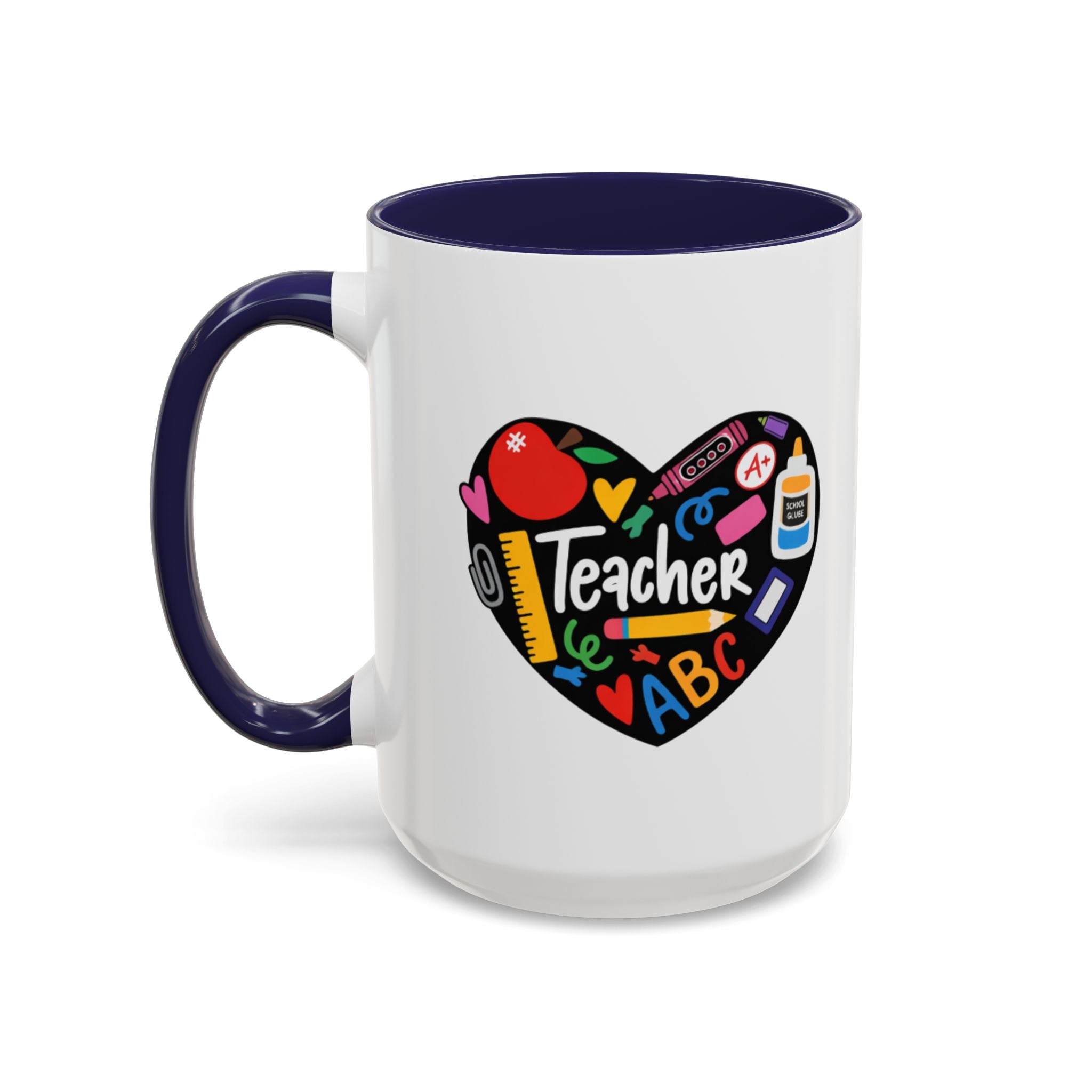 Teacher Heart Accent Coffee Mug — Teacher Appreciation Gift (11/15oz)
