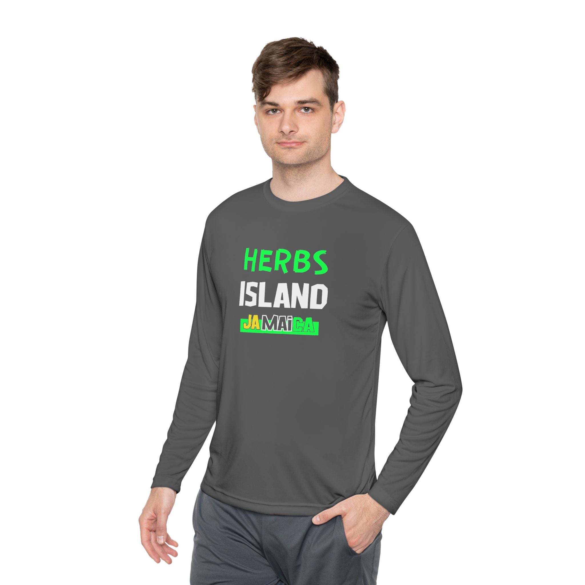 Herbs Island Jamaica Long Sleeve Tee — Caribbean Herb Vibes