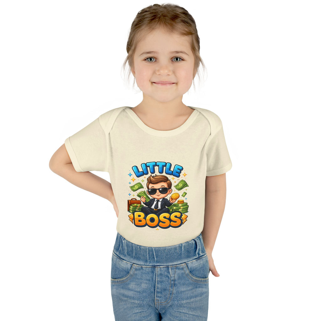 Little Boss Infant Bodysuit – Cute Baby Onesie with 'Little Boss' Cartoon Design