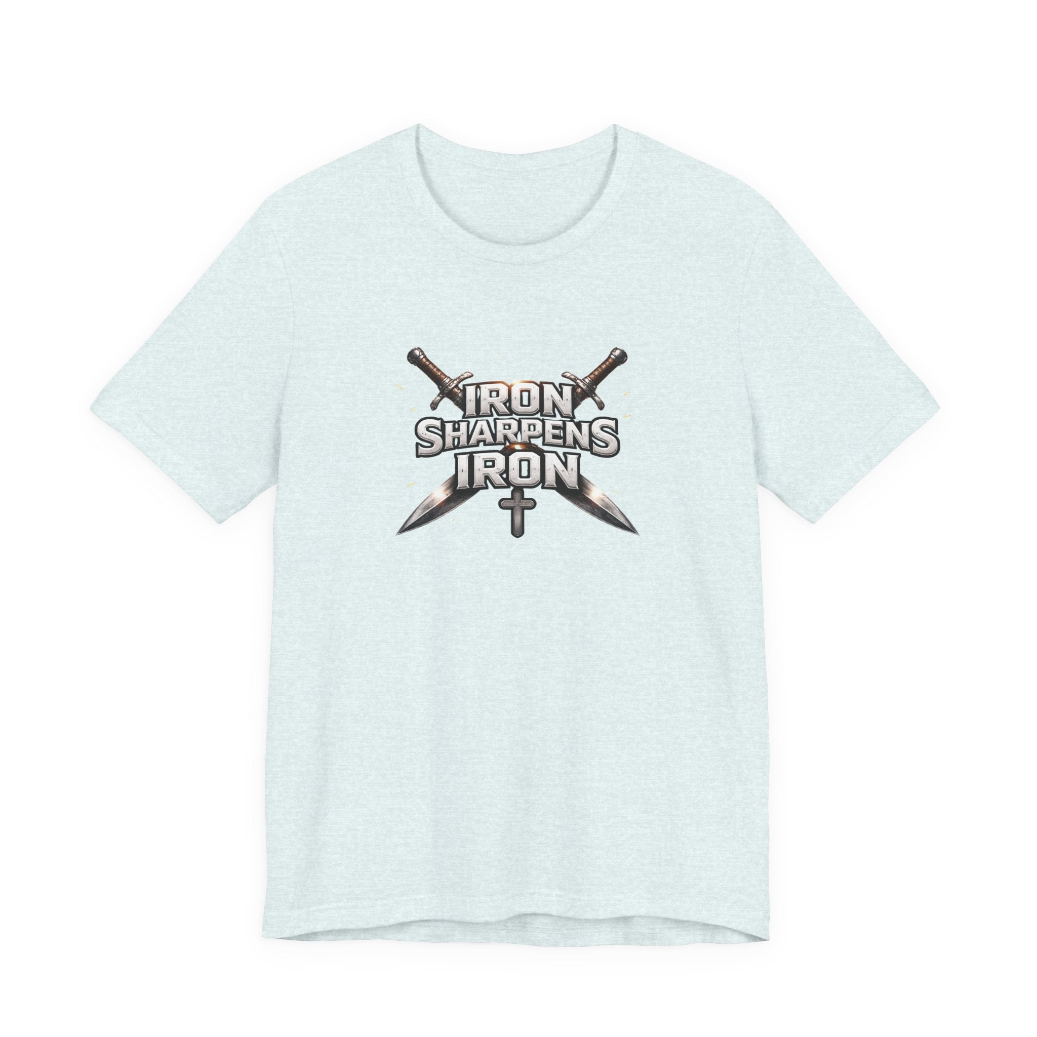 Iron Sharpens Iron T-Shirt — Christian Faith Cross & Swords Tee