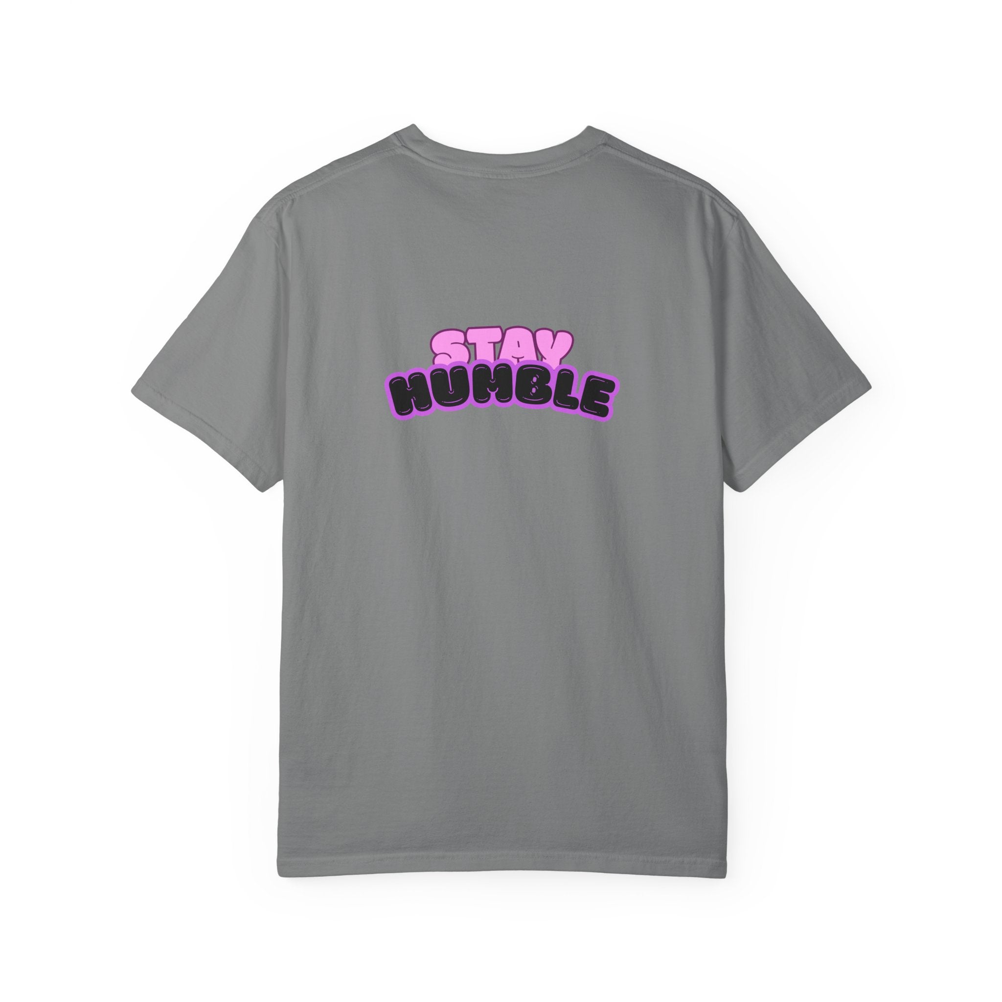 Stay Humble Graphic T-Shirt — Retro Pink & Black Text Tee