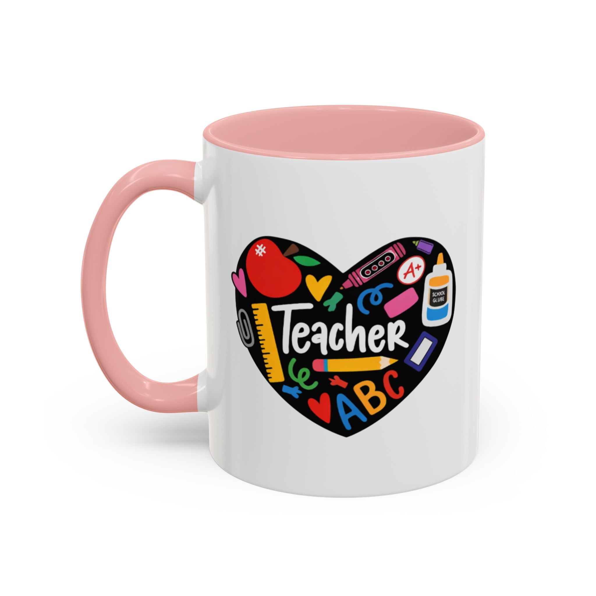 Teacher Heart Accent Coffee Mug — Teacher Appreciation Gift (11/15oz)