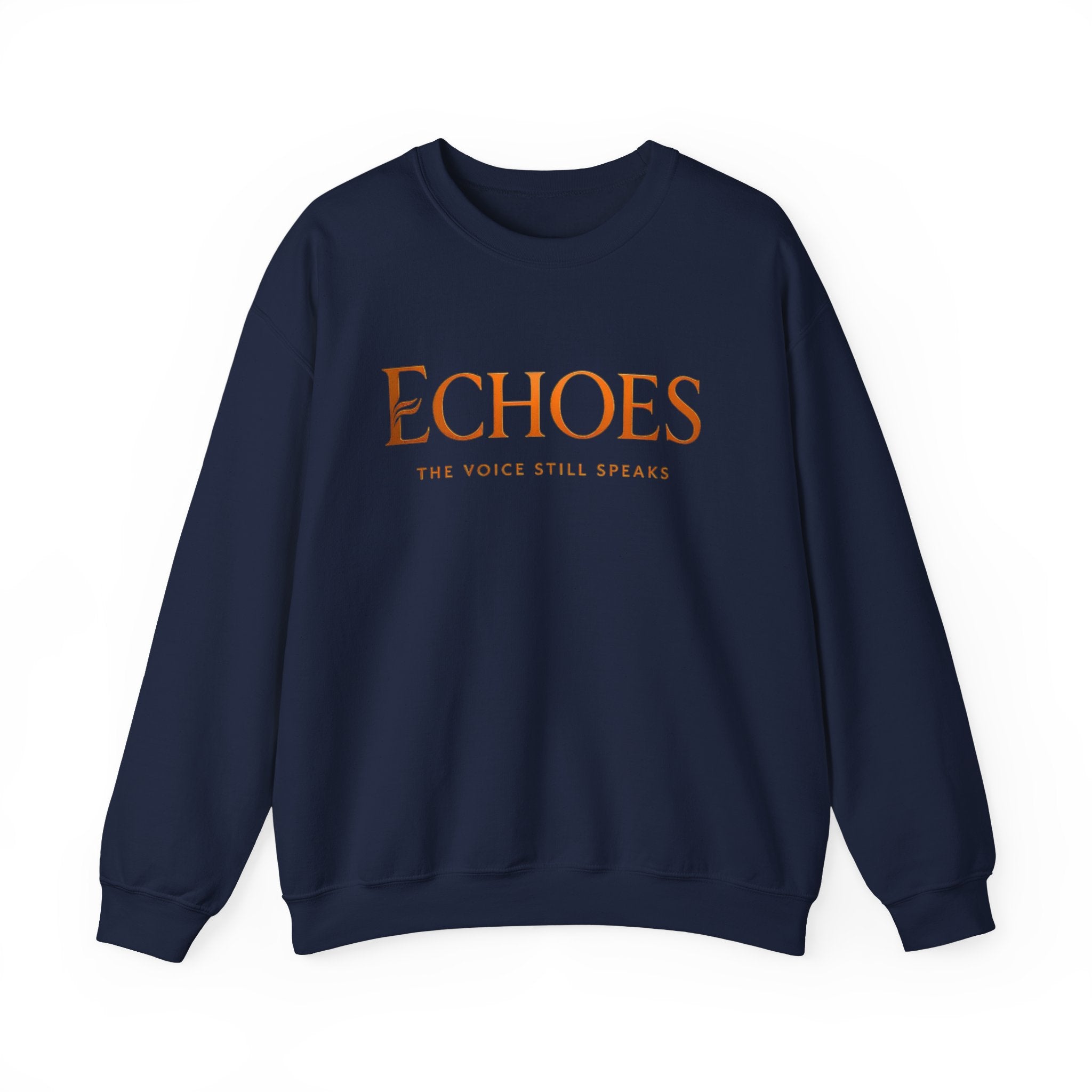 Echoes Crewneck Sweatshirt — "Echoes: The Voice Still Speaks" Minimal Graphic