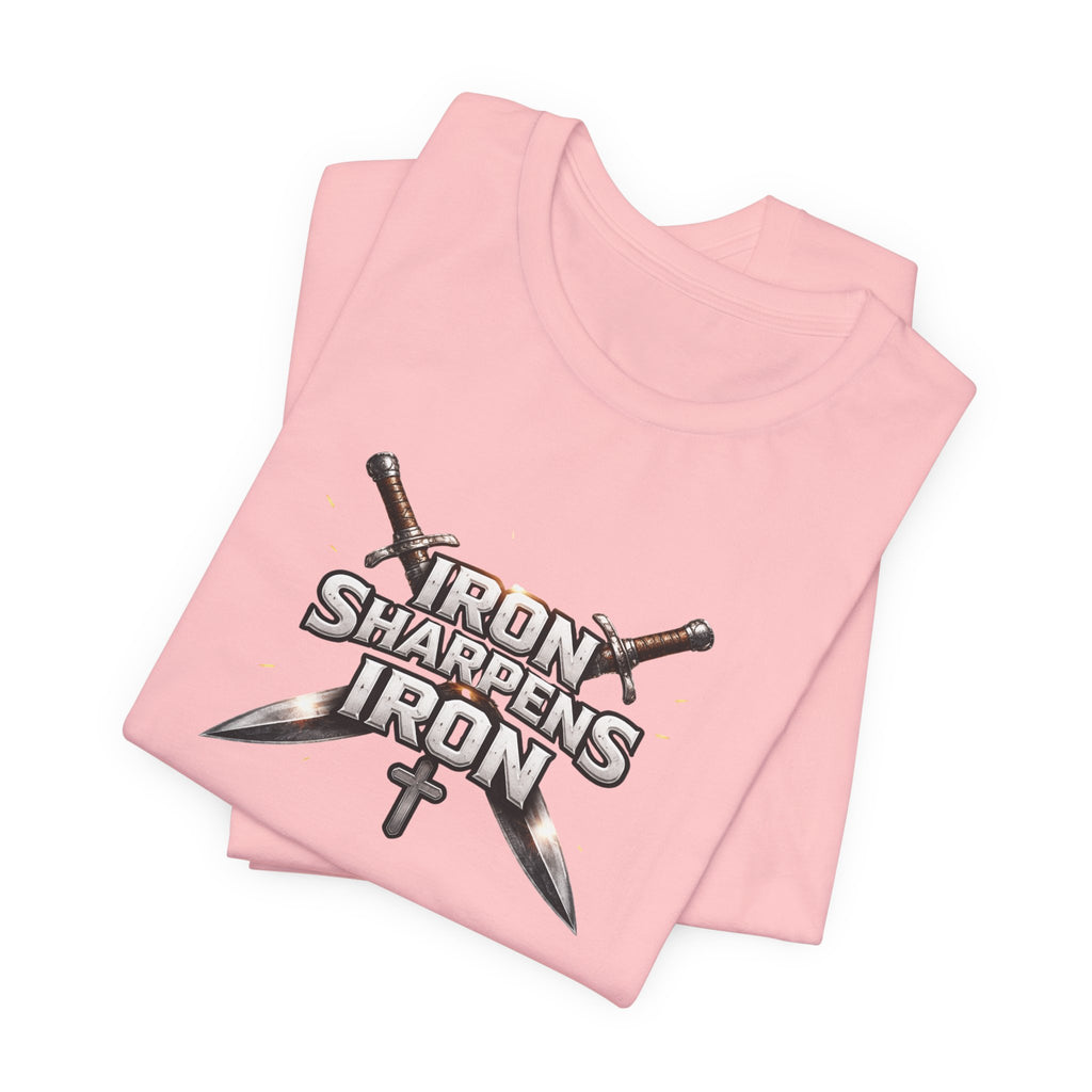 Iron Sharpens Iron T-Shirt — Christian Faith Cross & Swords Tee