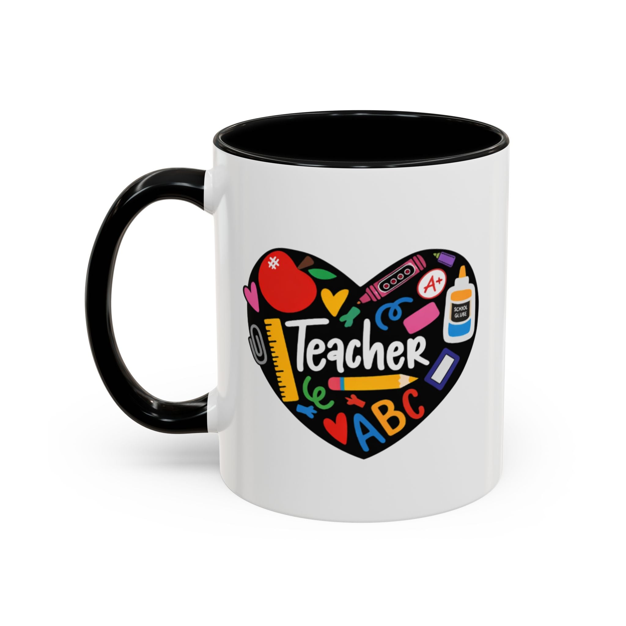 Teacher Heart Accent Coffee Mug — Teacher Appreciation Gift (11/15oz)