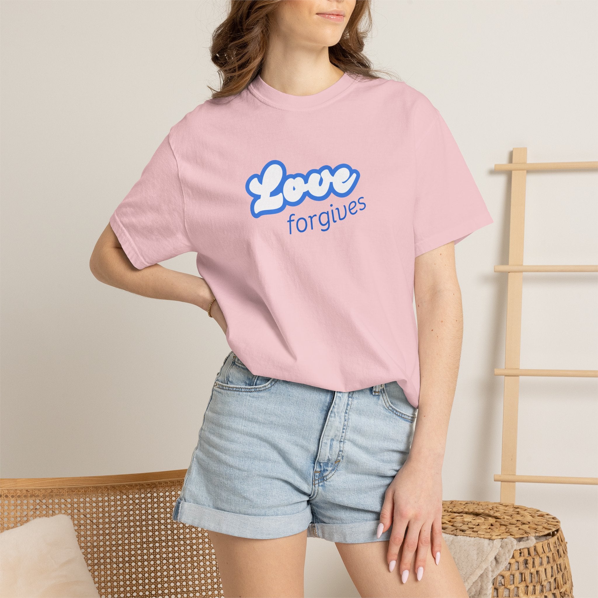 Love Forgives T-Shirt — Retro Script Graphic Tee