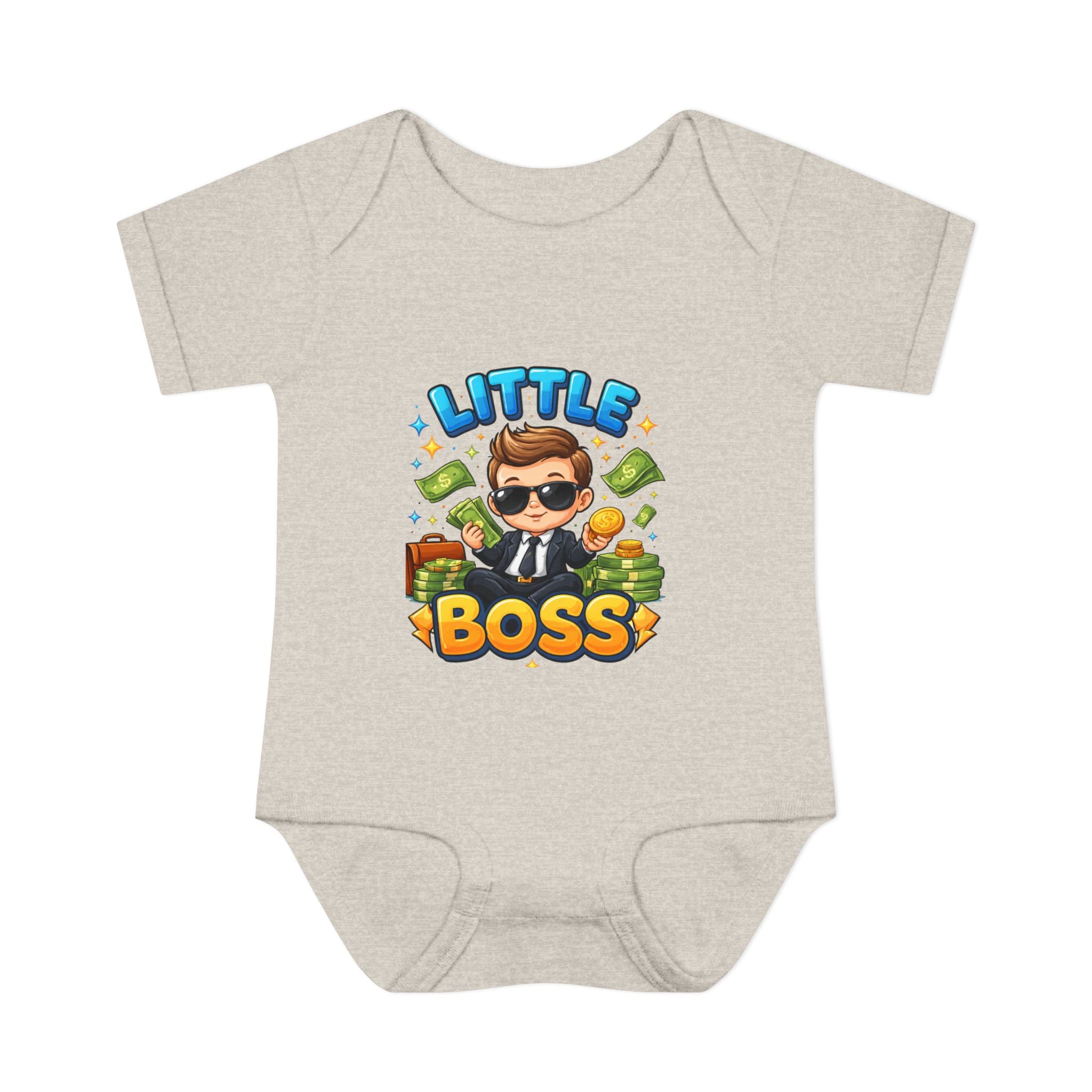 Little Boss Infant Bodysuit – Cute Baby Onesie with 'Little Boss' Cartoon Design