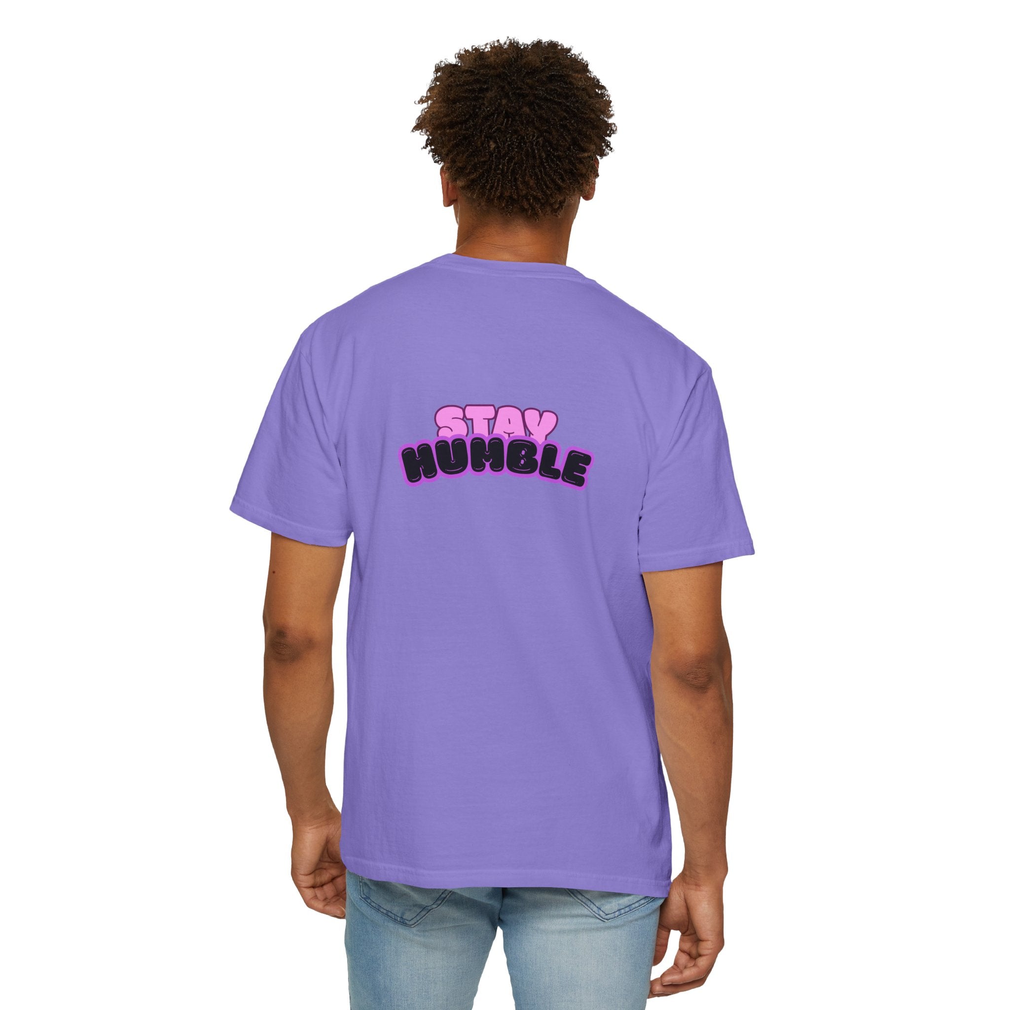 Stay Humble Graphic T-Shirt — Retro Pink & Black Text Tee