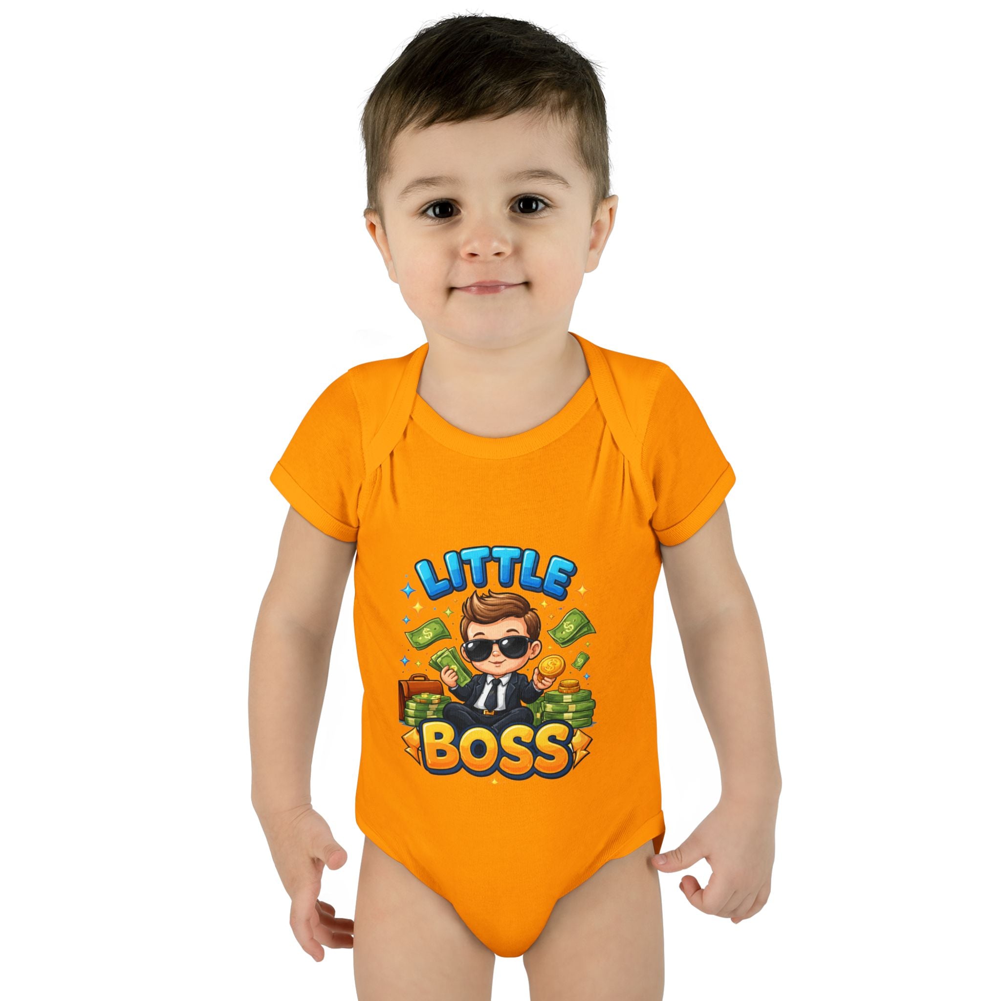 Little Boss Infant Bodysuit – Cute Baby Onesie with 'Little Boss' Cartoon Design
