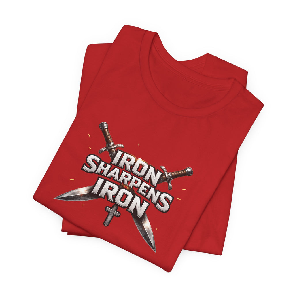 Iron Sharpens Iron T-Shirt — Christian Faith Cross & Swords Tee