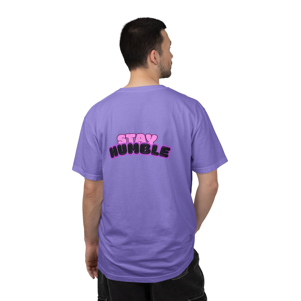 Stay Humble Graphic T-Shirt — Retro Pink & Black Text Tee