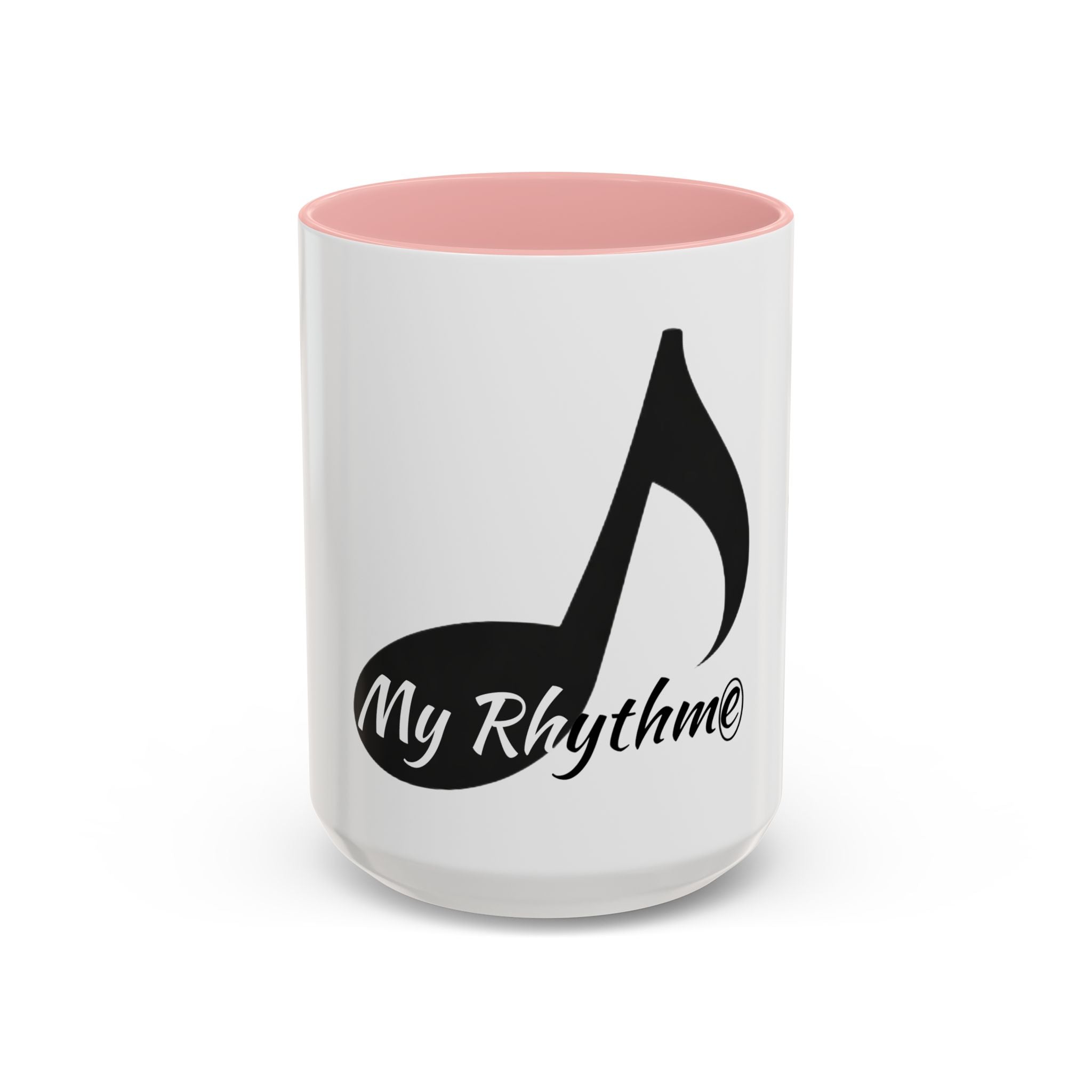 Music Note Accent Mug — "My Rhythmé" Pink Interior Coffee Mug