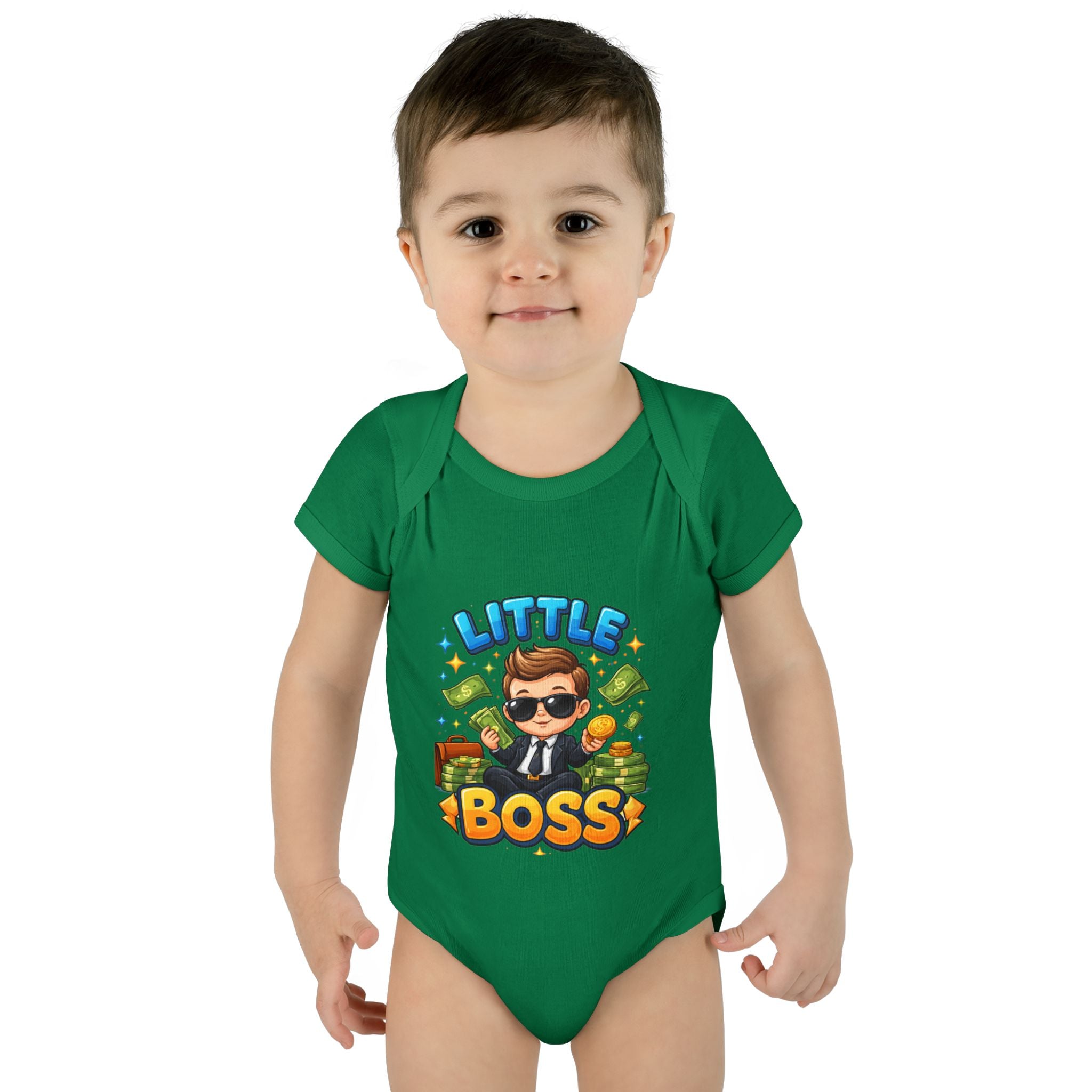 Little Boss Infant Bodysuit – Cute Baby Onesie with 'Little Boss' Cartoon Design