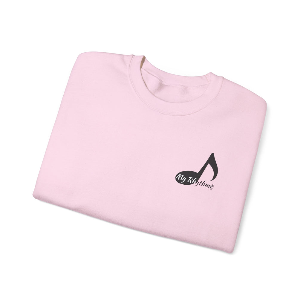 Music Note Crewneck Sweatshirt — "My Rhythme" Graphic for Musicians & Music Lovers