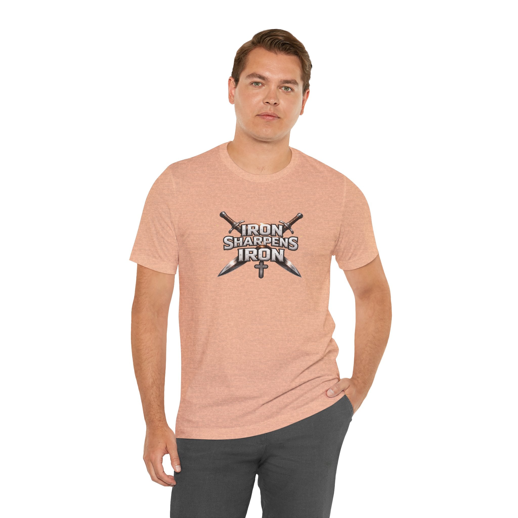 Iron Sharpens Iron T-Shirt — Christian Faith Cross & Swords Tee