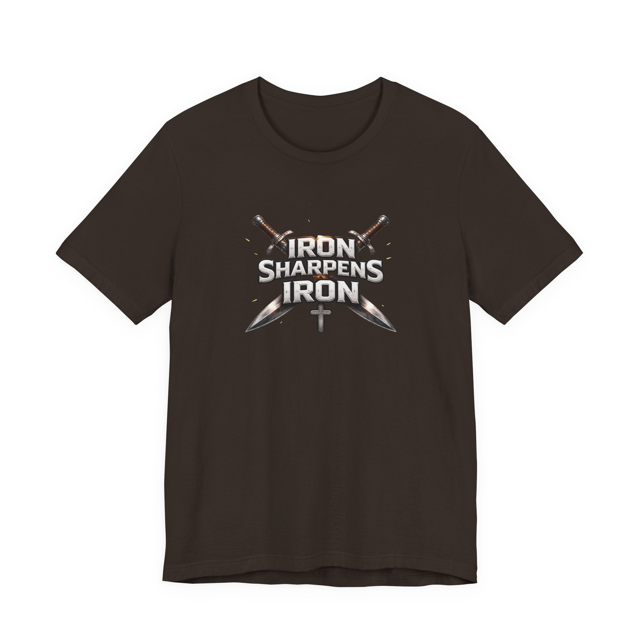 Iron Sharpens Iron T-Shirt — Christian Faith Cross & Swords Tee
