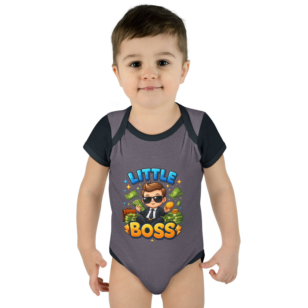 Little Boss Infant Bodysuit – Cute Baby Onesie with 'Little Boss' Cartoon Design