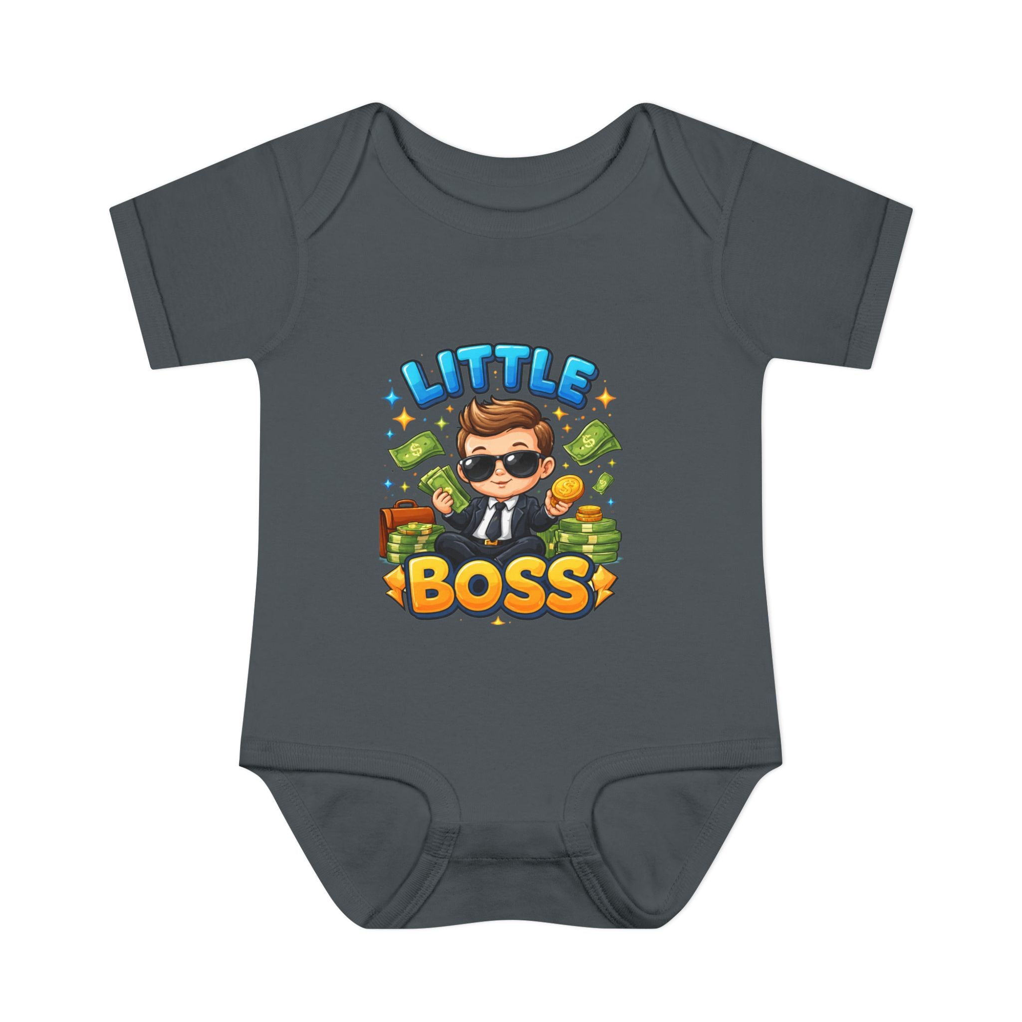 Little Boss Infant Bodysuit – Cute Baby Onesie with 'Little Boss' Cartoon Design