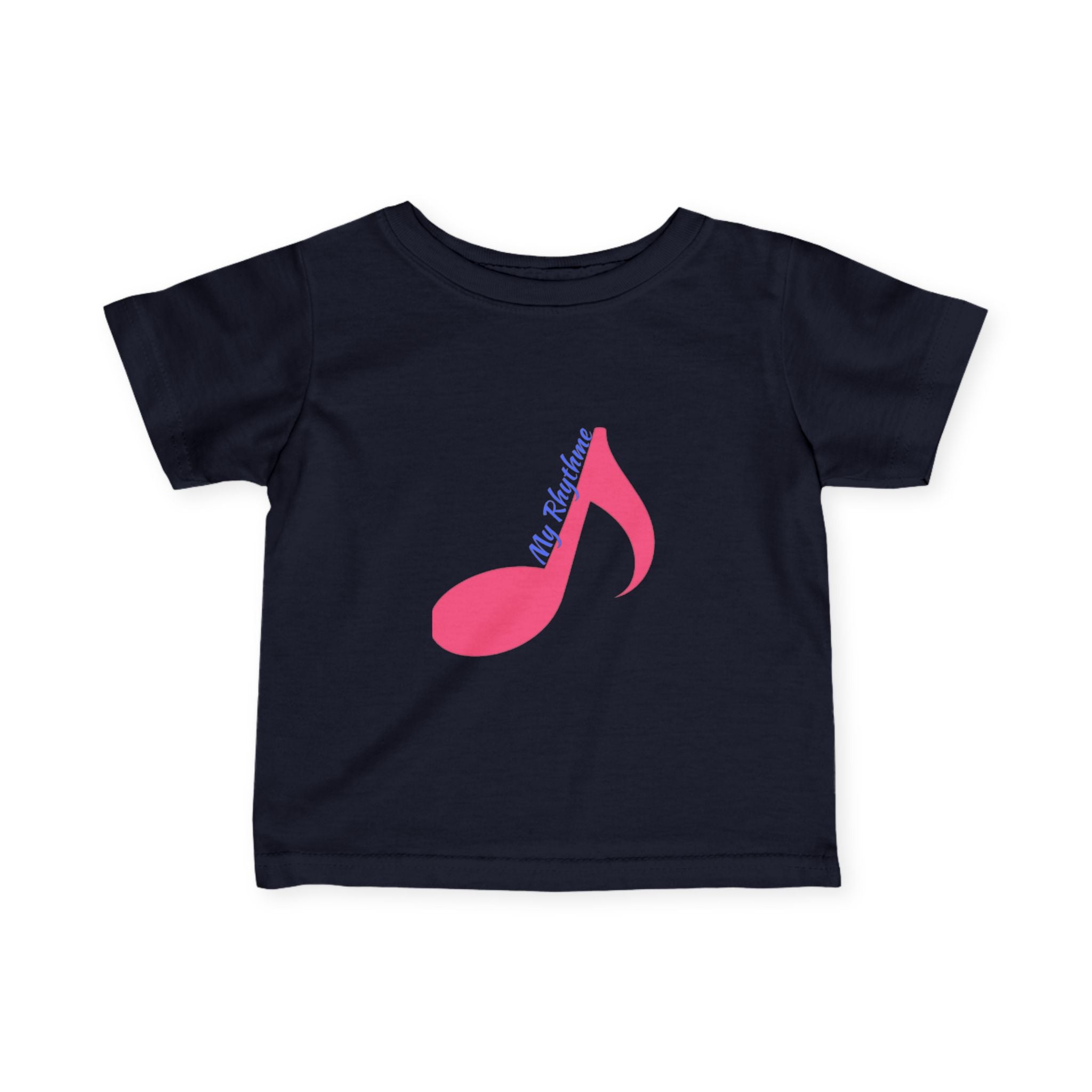 Infant Tee — Pink Music Note "My Rhythme" Baby Shirt