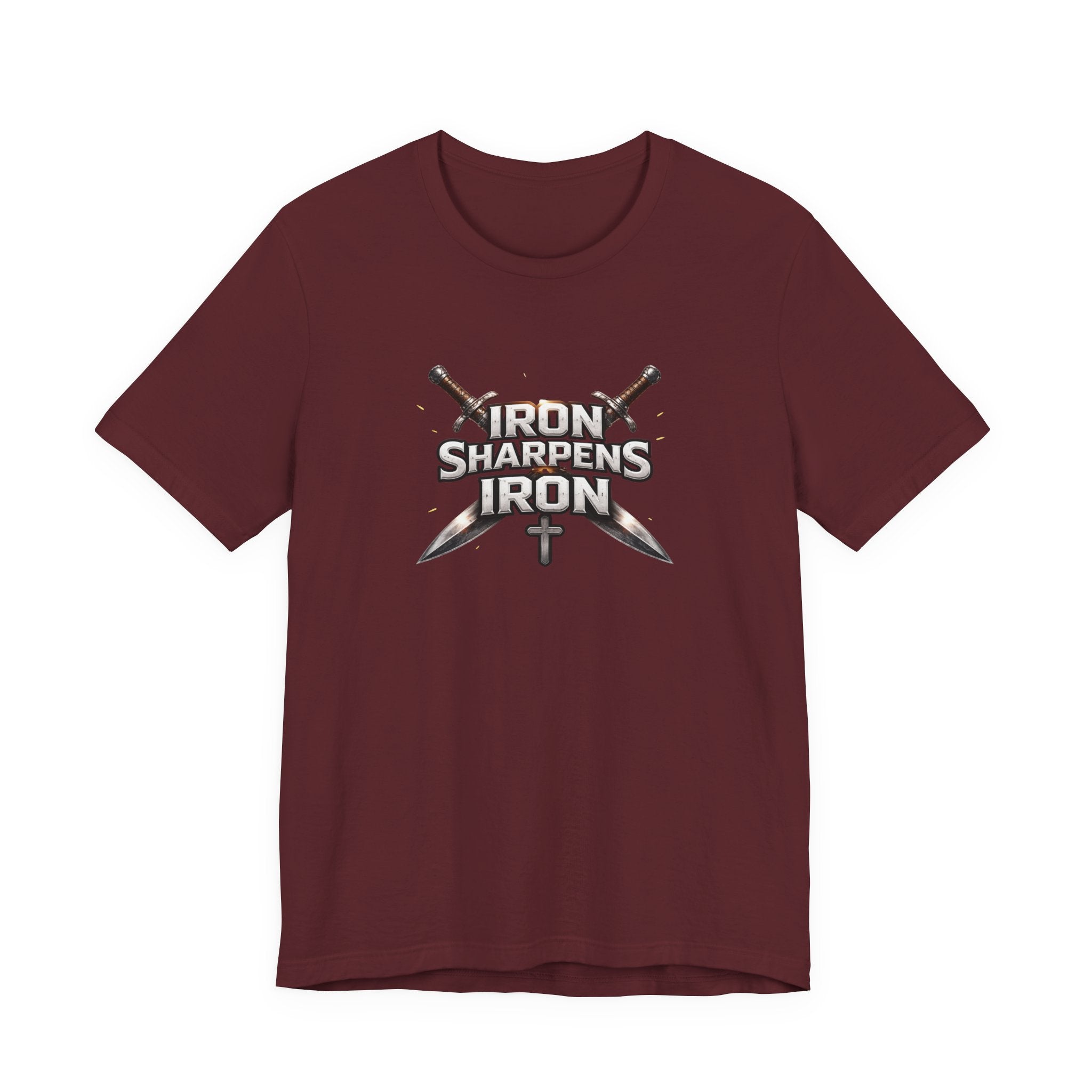 Iron Sharpens Iron T-Shirt — Christian Faith Cross & Swords Tee