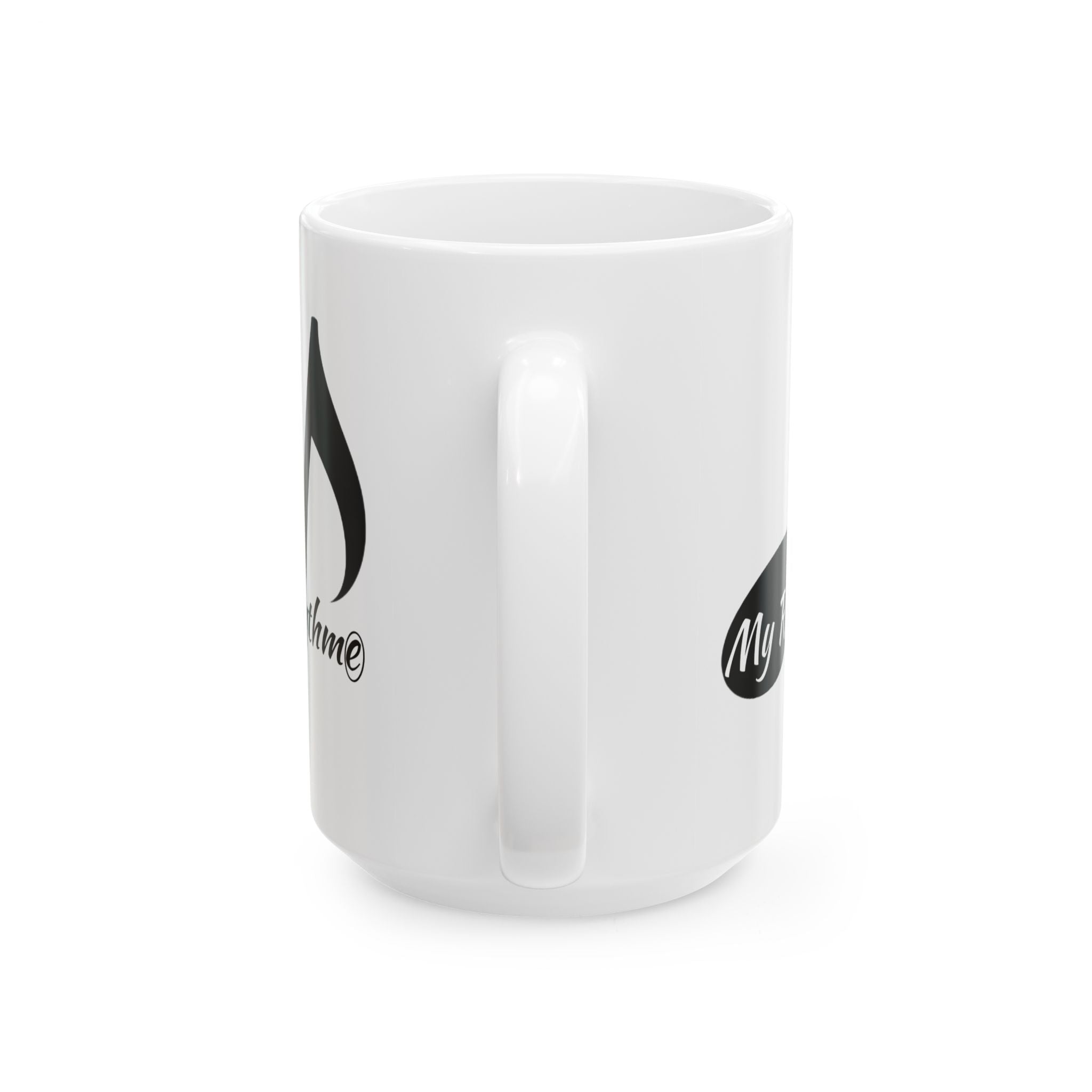 Coffee Mug — 'My Rhythme' Black Flame Teardrop Design (11oz, 15oz)