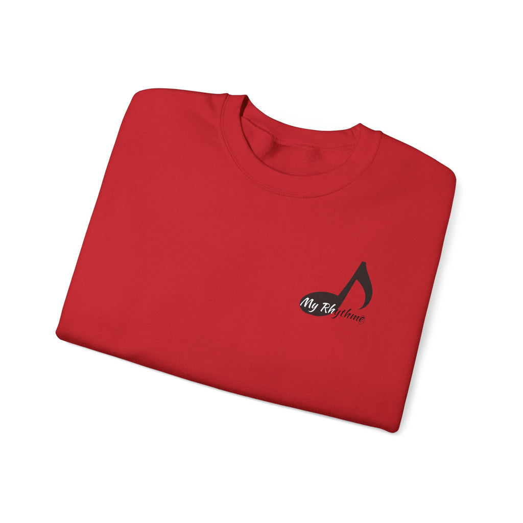 Music Note Crewneck Sweatshirt — "My Rhythme" Graphic for Musicians & Music Lovers
