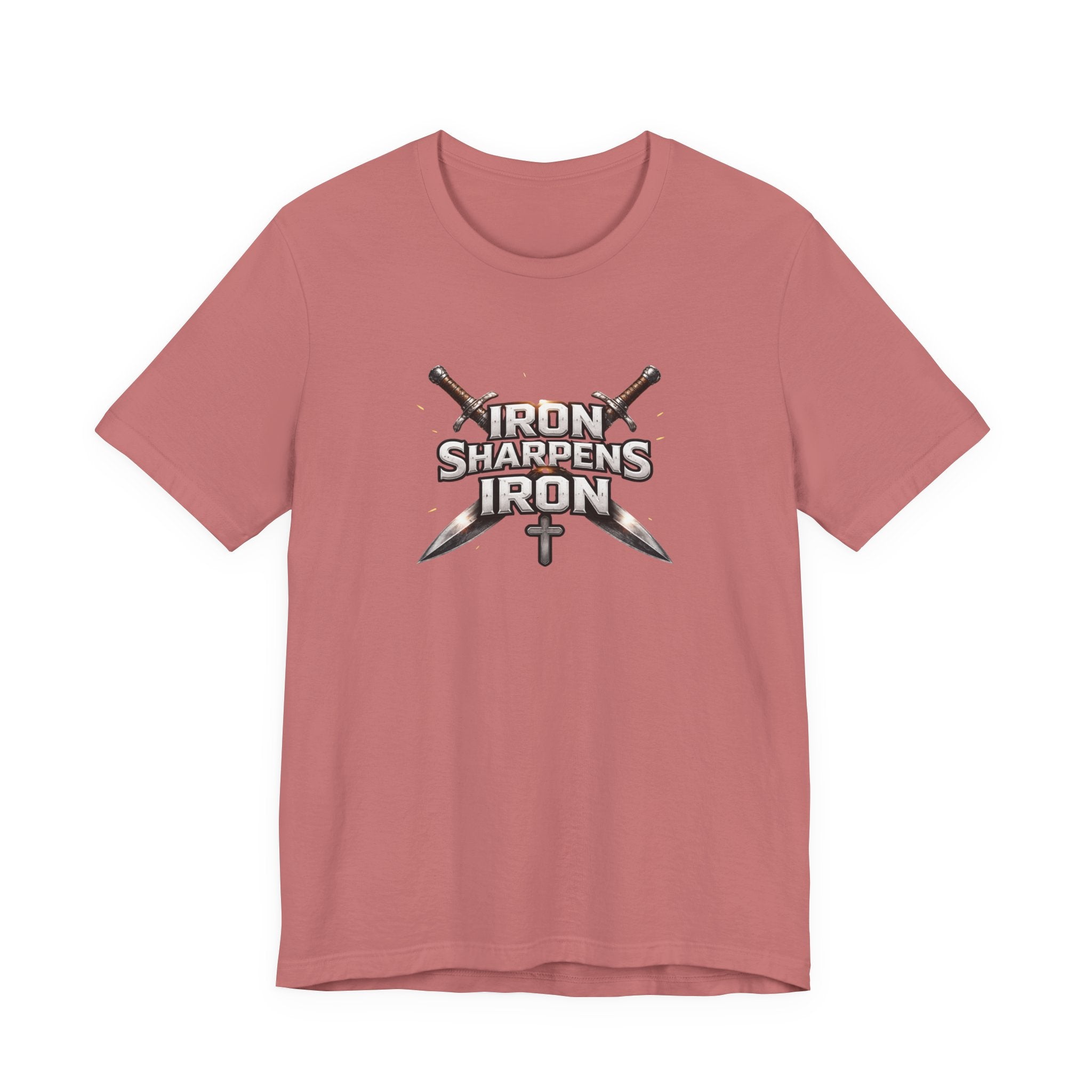 Iron Sharpens Iron T-Shirt — Christian Faith Cross & Swords Tee