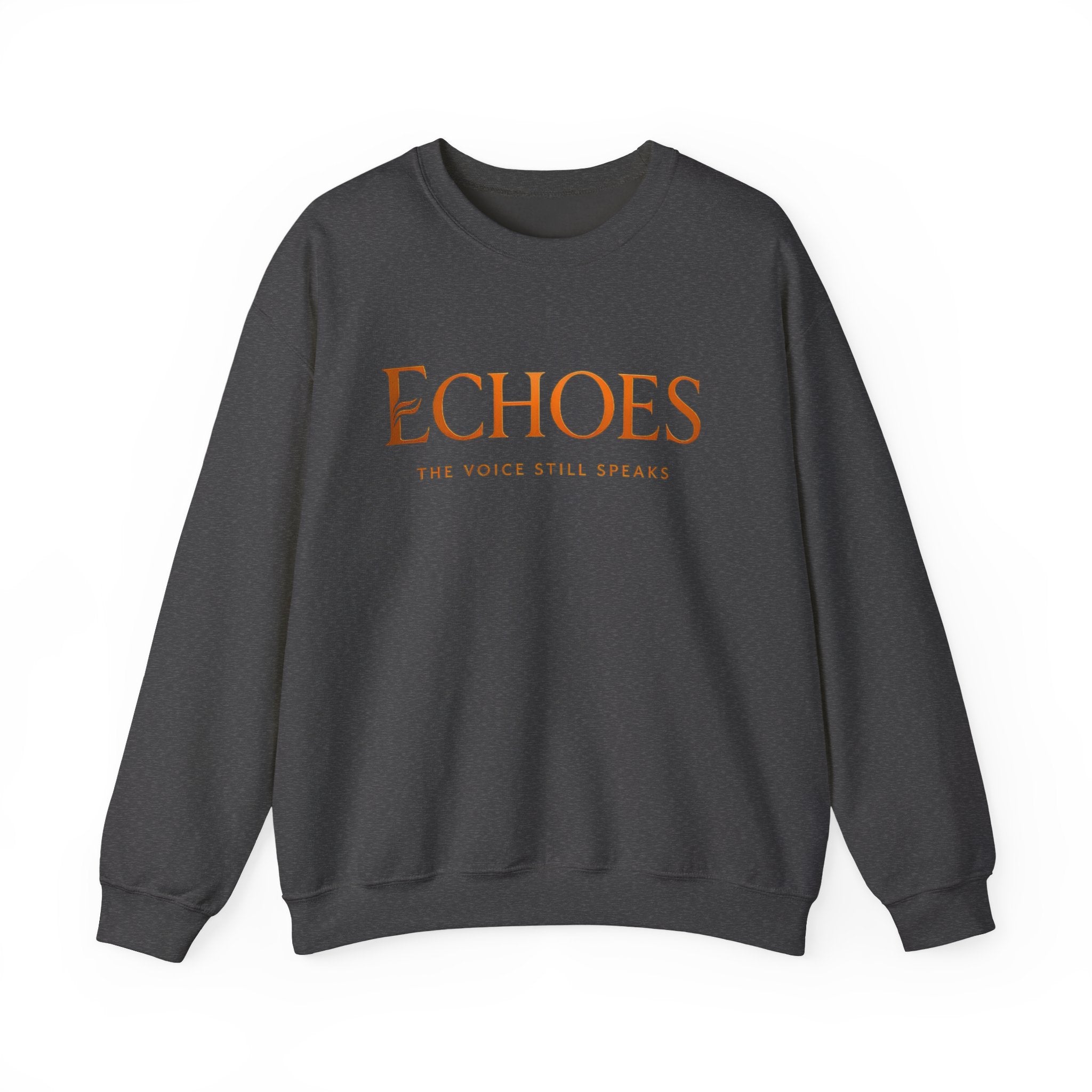 Echoes Crewneck Sweatshirt — "Echoes: The Voice Still Speaks" Minimal Graphic