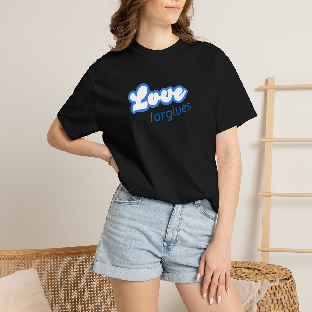 Love Forgives T-Shirt — Retro Script Graphic Tee