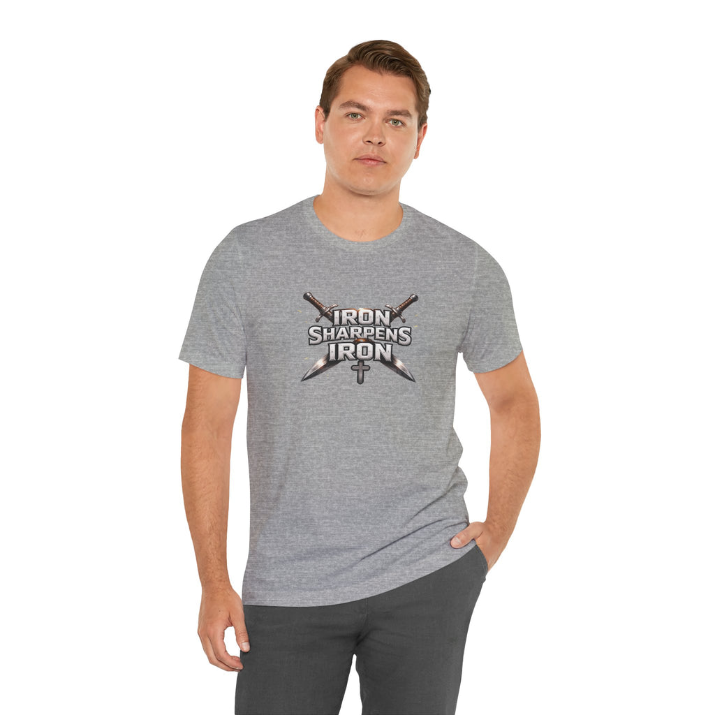 Iron Sharpens Iron T-Shirt — Christian Faith Cross & Swords Tee