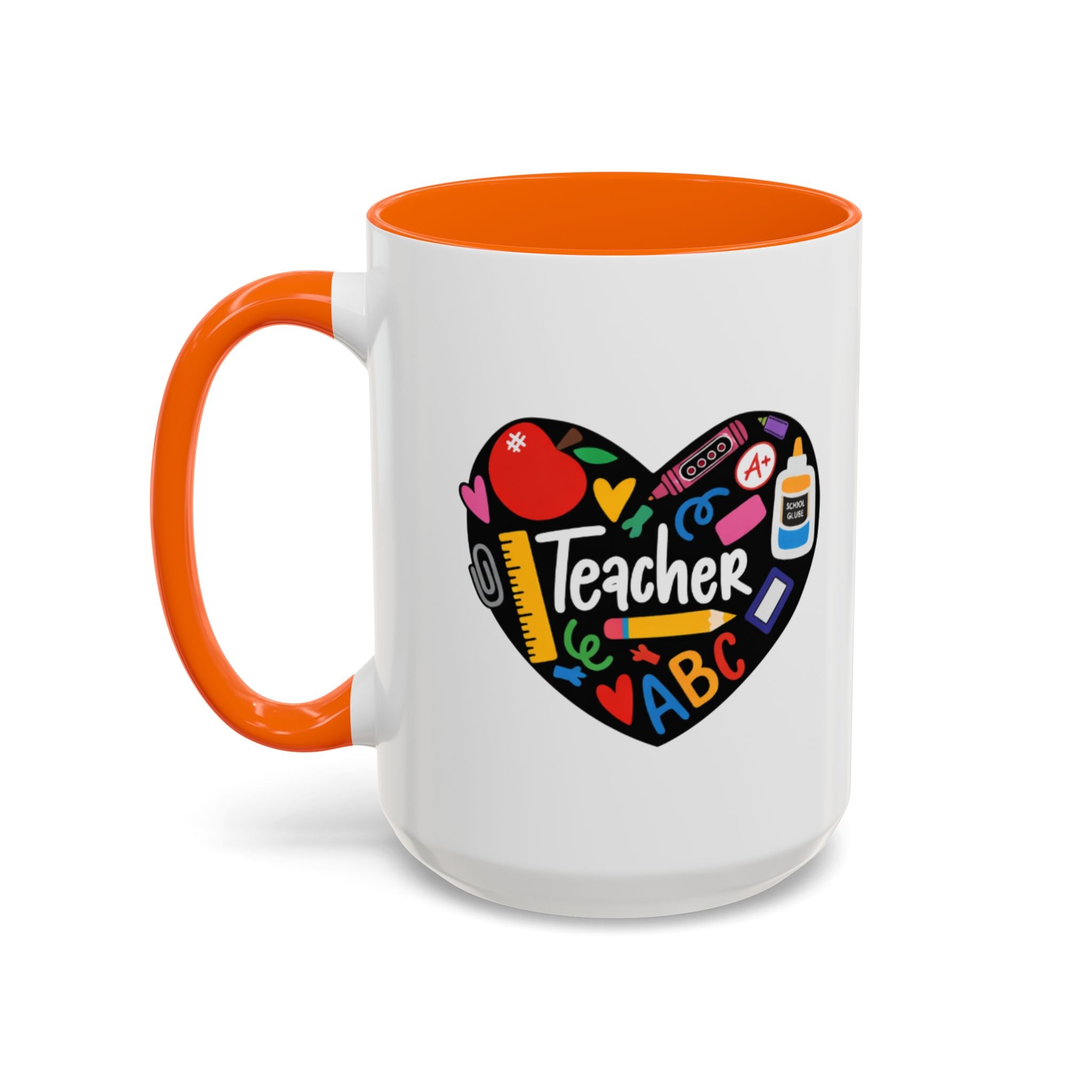 Teacher Heart Accent Coffee Mug — Teacher Appreciation Gift (11/15oz)