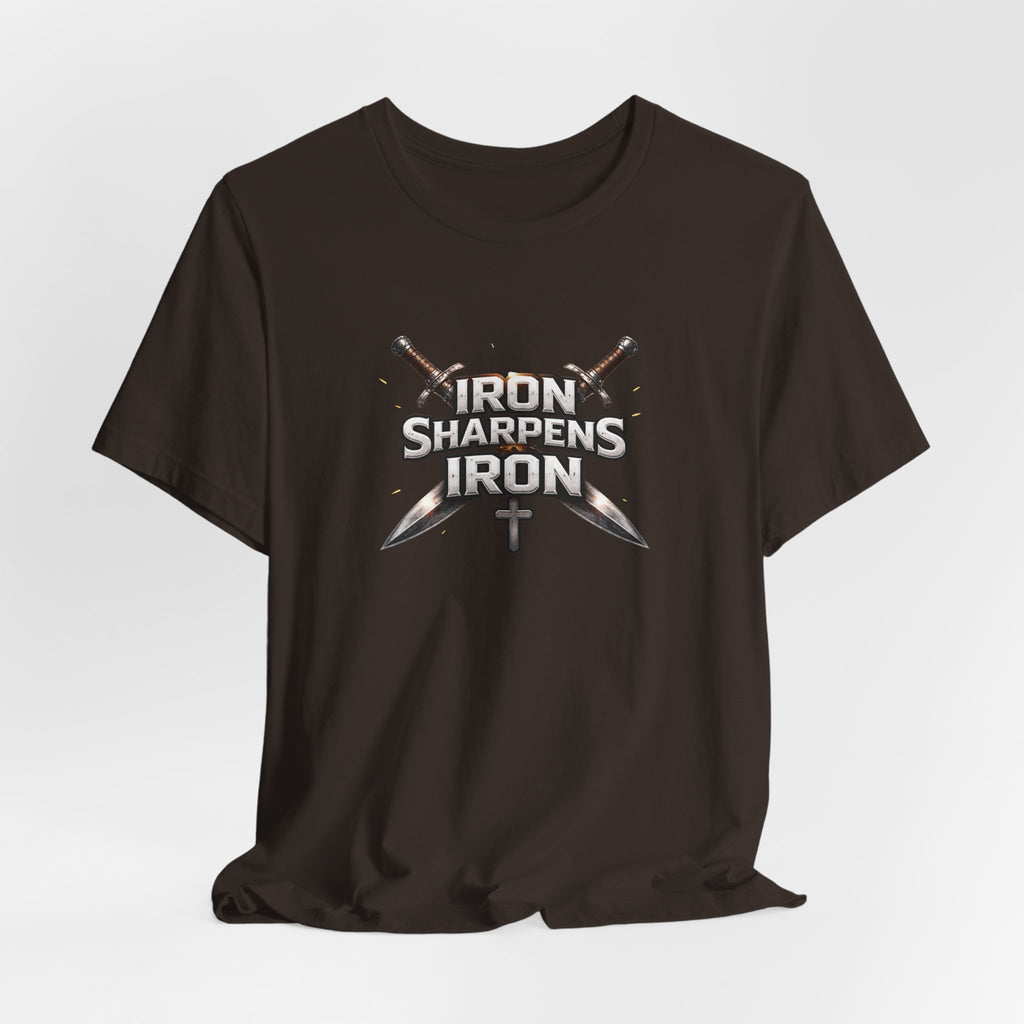Iron Sharpens Iron T-Shirt — Christian Faith Cross & Swords Tee