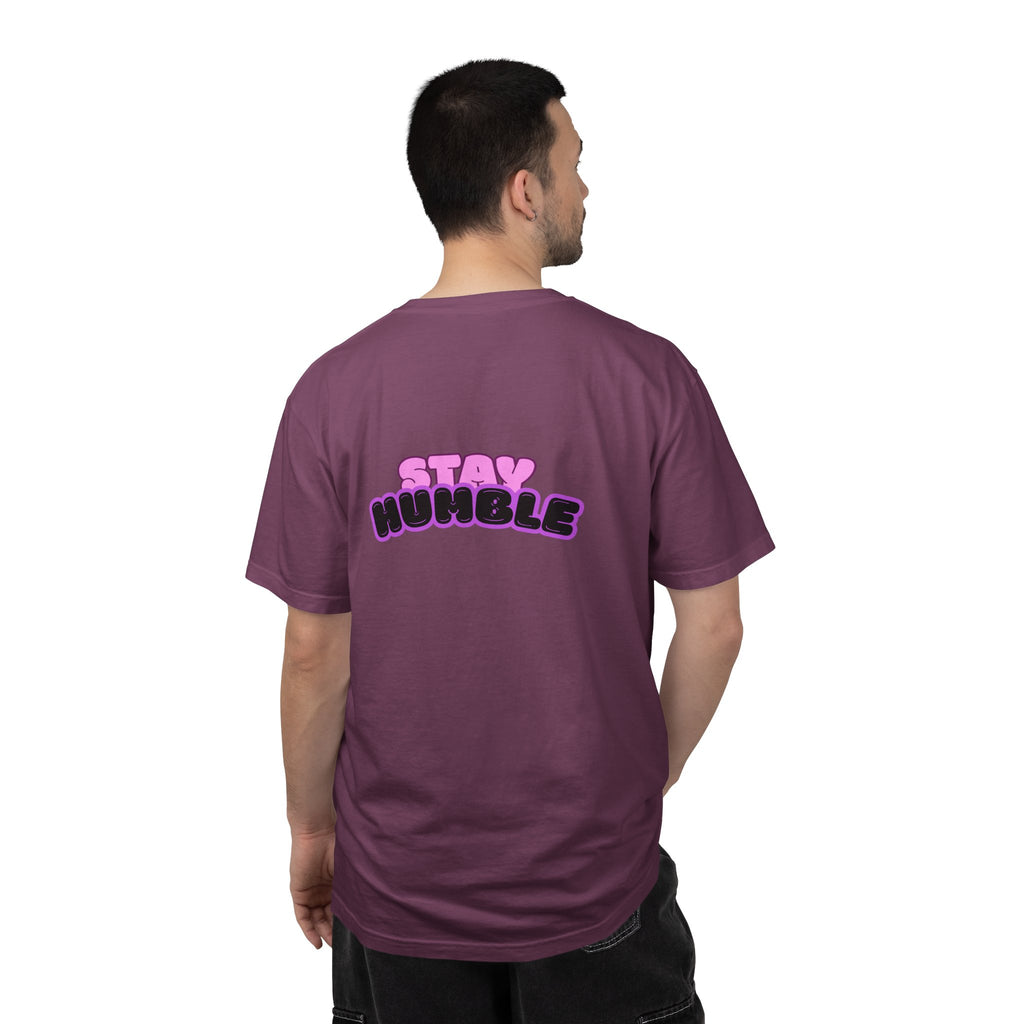 Stay Humble Graphic T-Shirt — Retro Pink & Black Text Tee
