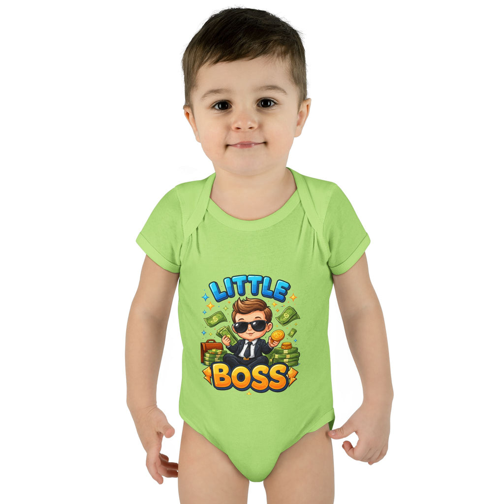 Little Boss Infant Bodysuit – Cute Baby Onesie with 'Little Boss' Cartoon Design