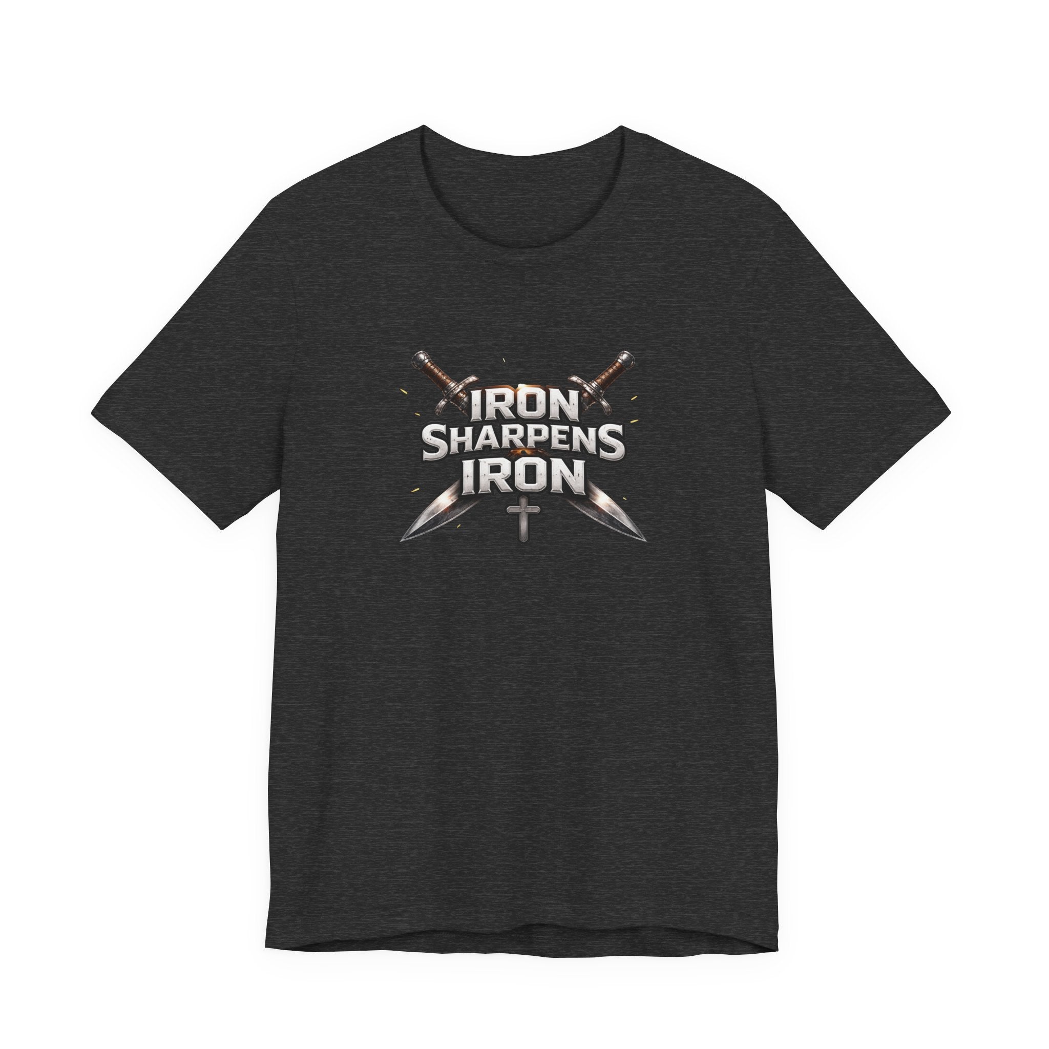 Iron Sharpens Iron T-Shirt — Christian Faith Cross & Swords Tee