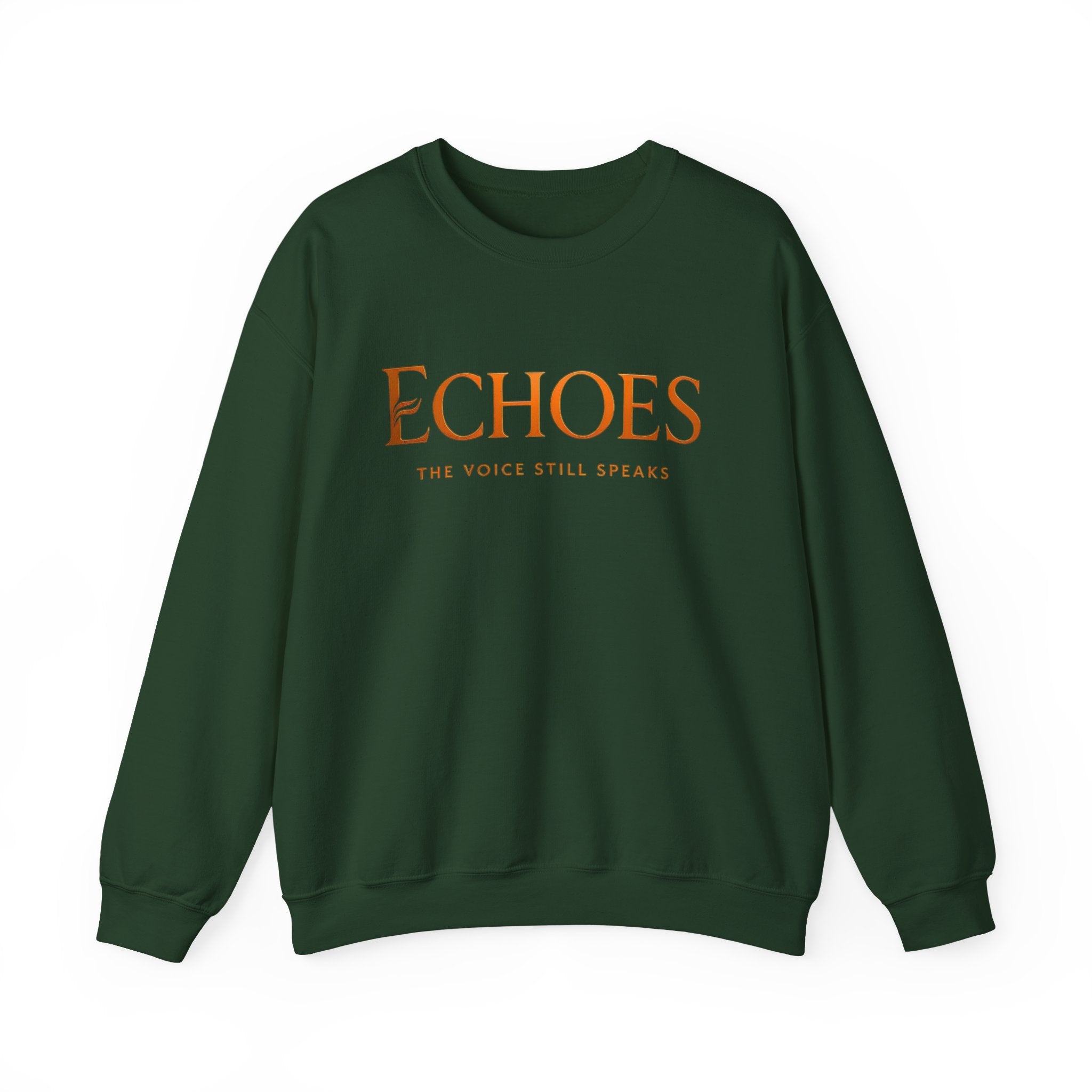 Echoes Crewneck Sweatshirt — "Echoes: The Voice Still Speaks" Minimal Graphic