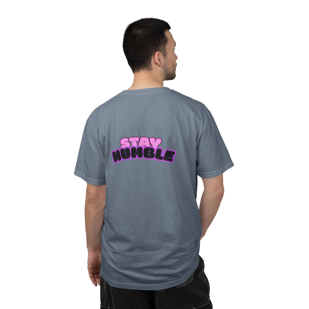 Stay Humble Graphic T-Shirt — Retro Pink & Black Text Tee