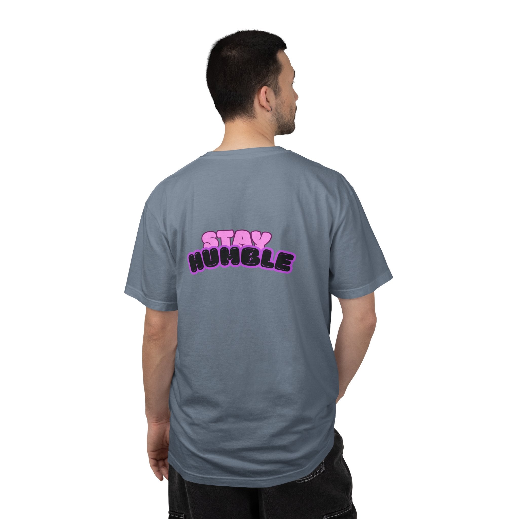 Stay Humble Graphic T-Shirt — Retro Pink & Black Text Tee