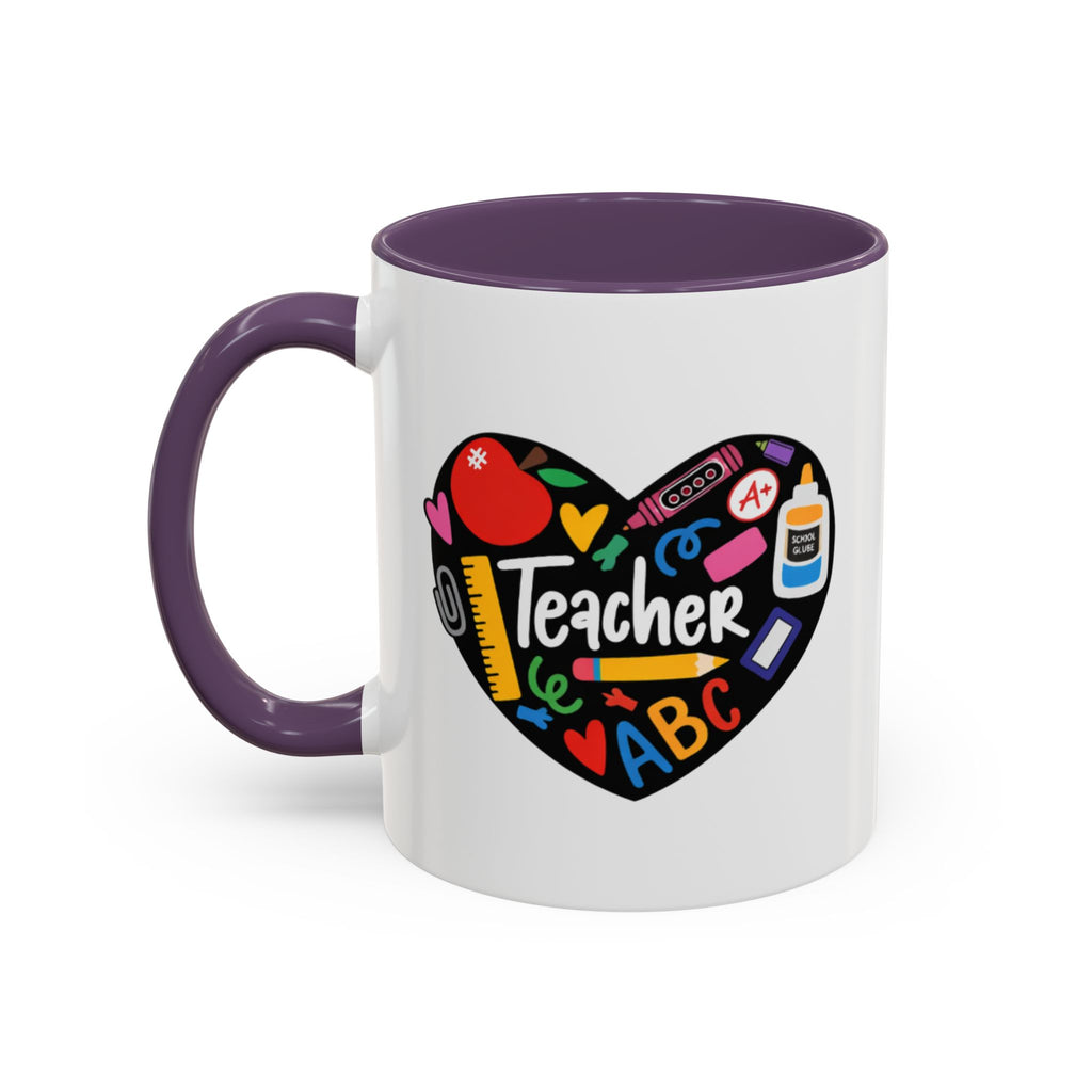 Teacher Heart Accent Coffee Mug — Teacher Appreciation Gift (11/15oz)