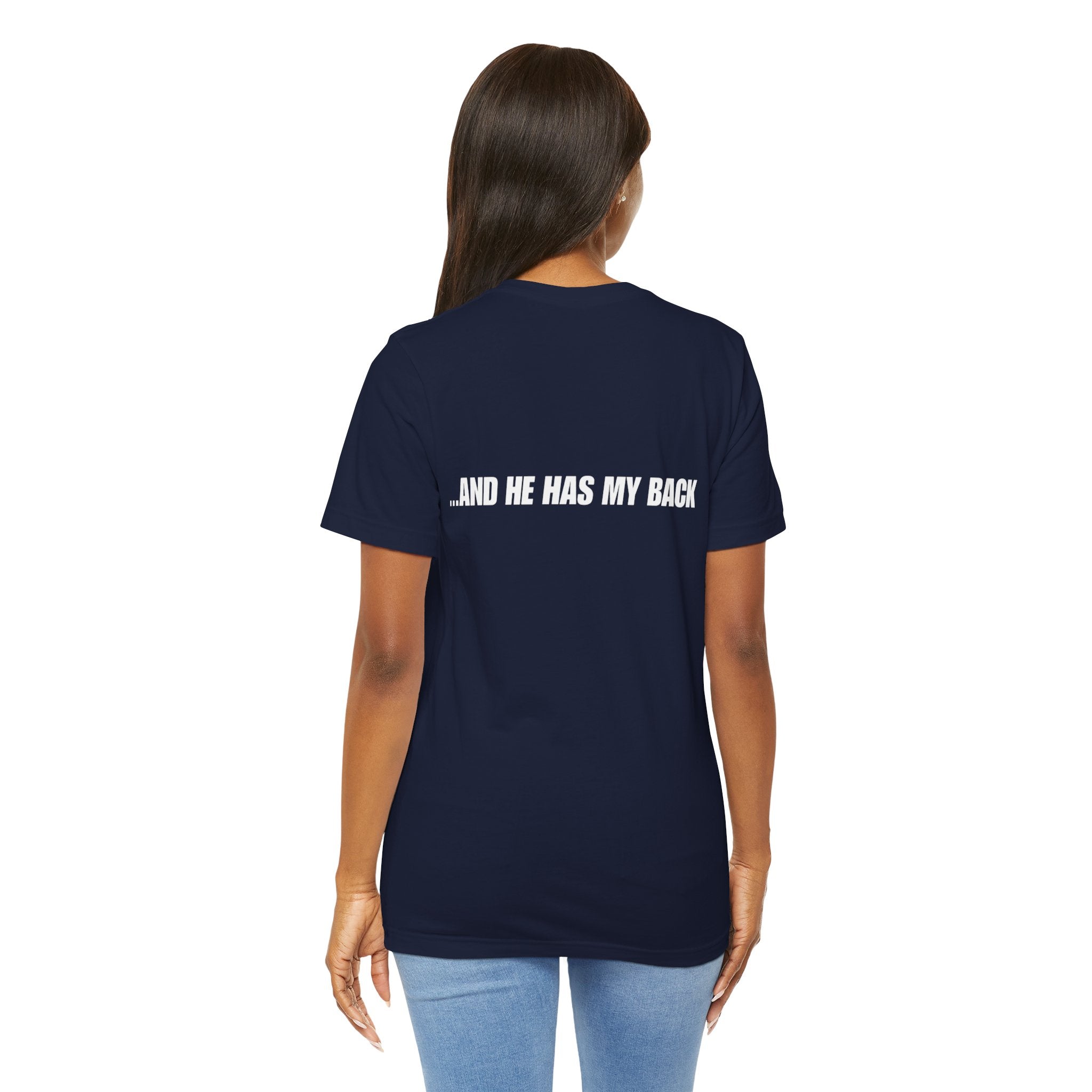 I'm Covered Tee — 'I'm Covered' Front & '...And He Has My Back' Back Christian Faith Shirt