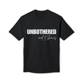 Unbothered Graphic T-Shirt — Minimal White Tee with Subtle 'UNBOTHERED' Text
