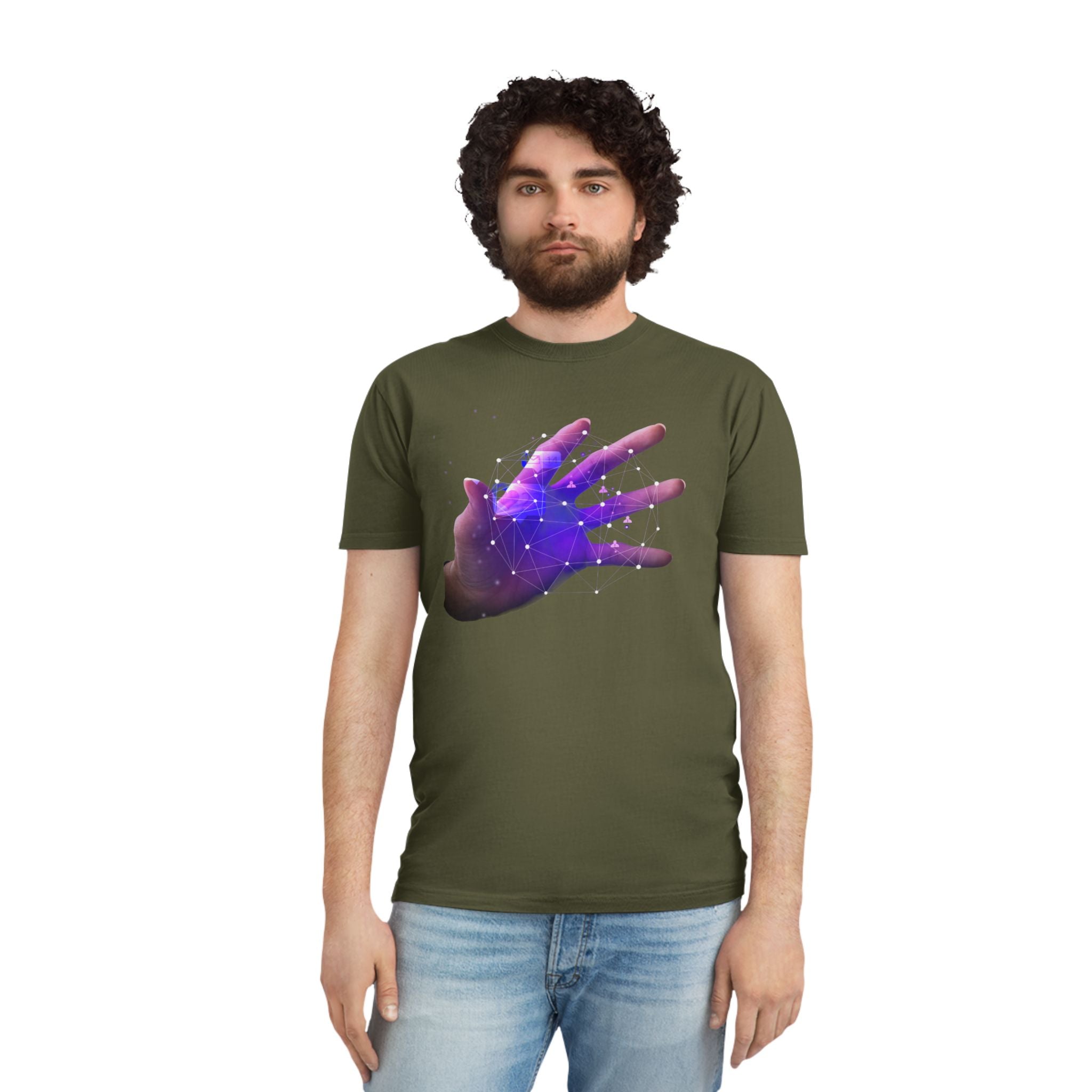 Galaxy Hand Tee — Cosmic Space Hand Graphic T-Shirt