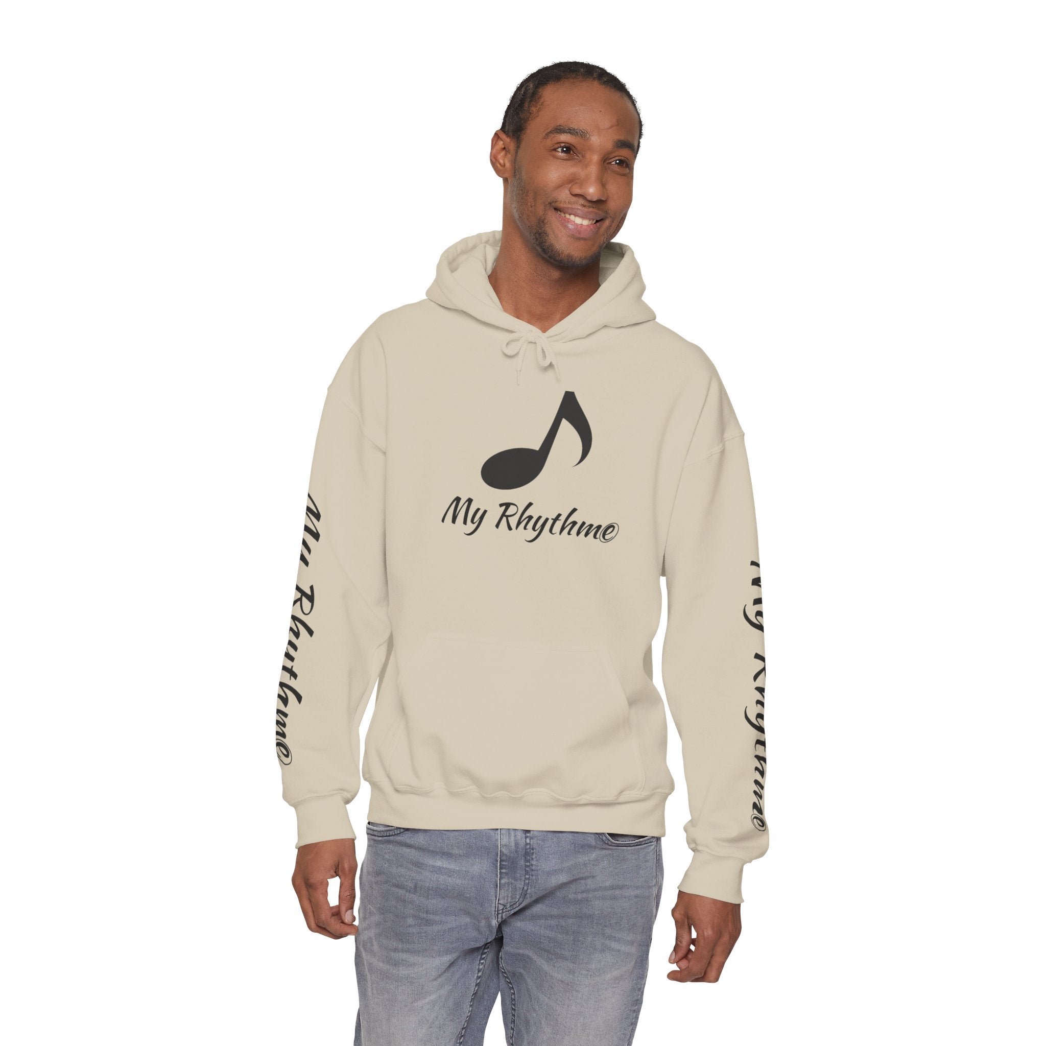 Rhythmic Note Hoodie — "My Rhythme" Music-Inspired Pullover