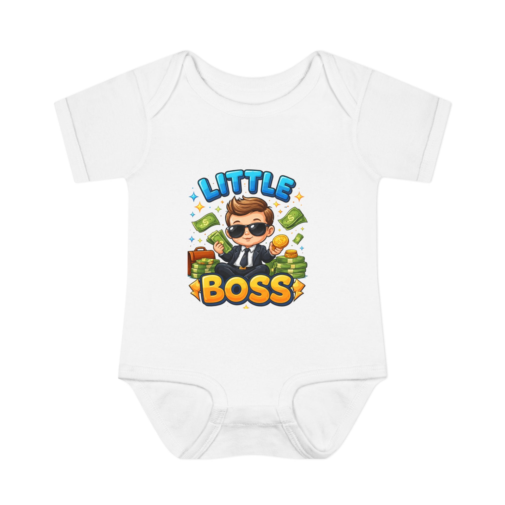 Little Boss Infant Bodysuit – Cute Baby Onesie with 'Little Boss' Cartoon Design