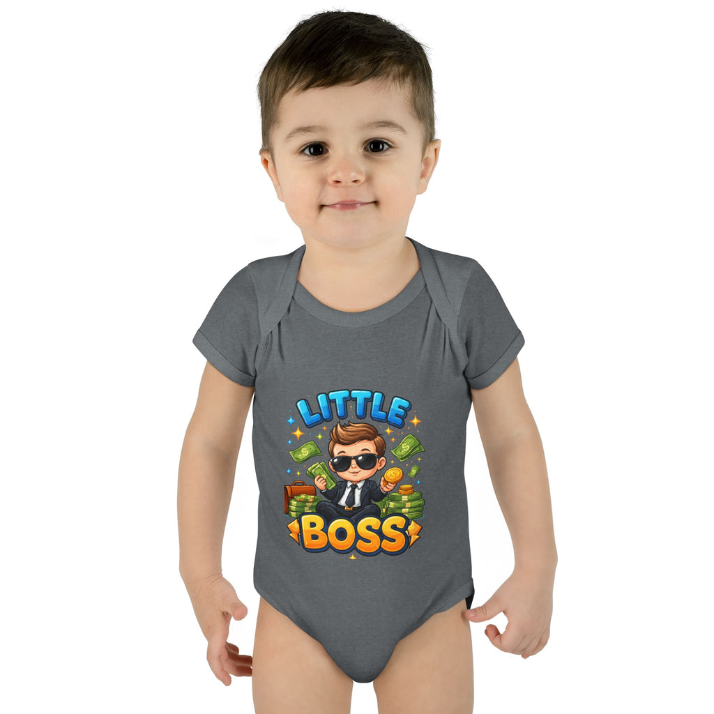 Little Boss Infant Bodysuit – Cute Baby Onesie with 'Little Boss' Cartoon Design