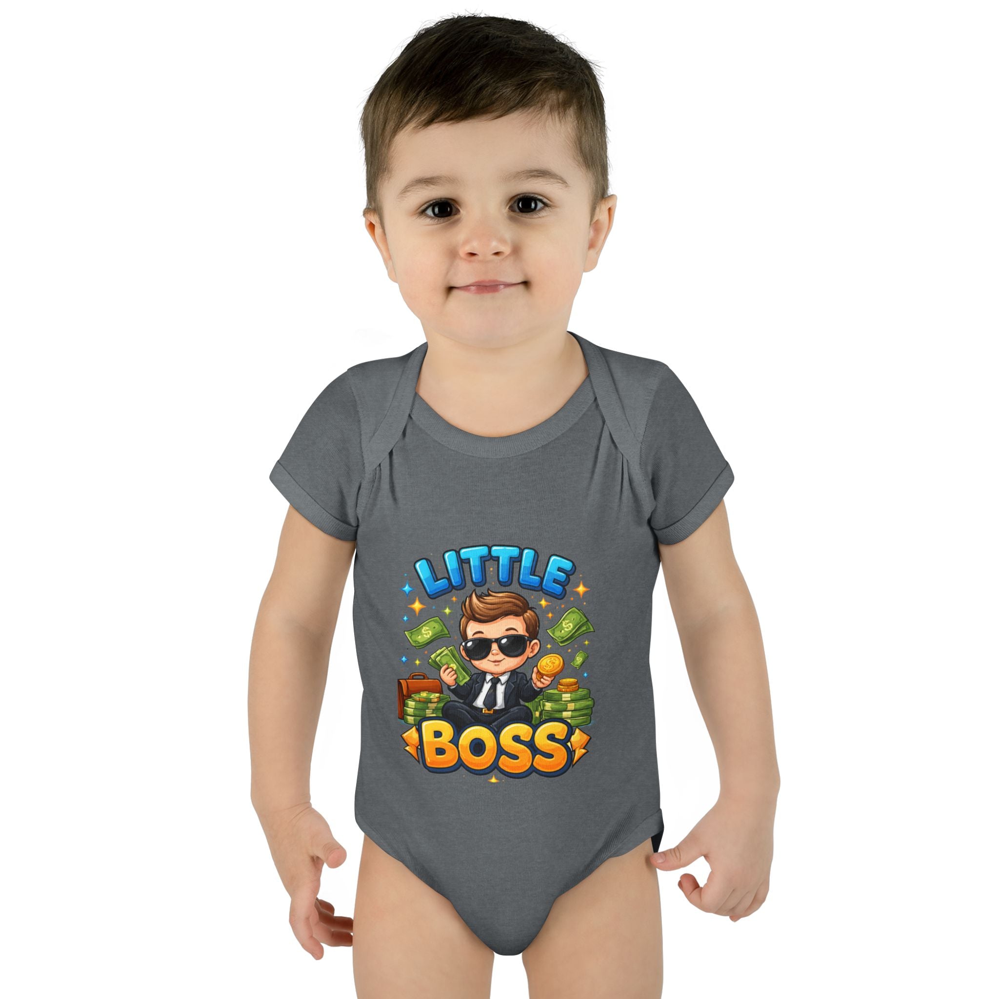 Little Boss Infant Bodysuit – Cute Baby Onesie with 'Little Boss' Cartoon Design