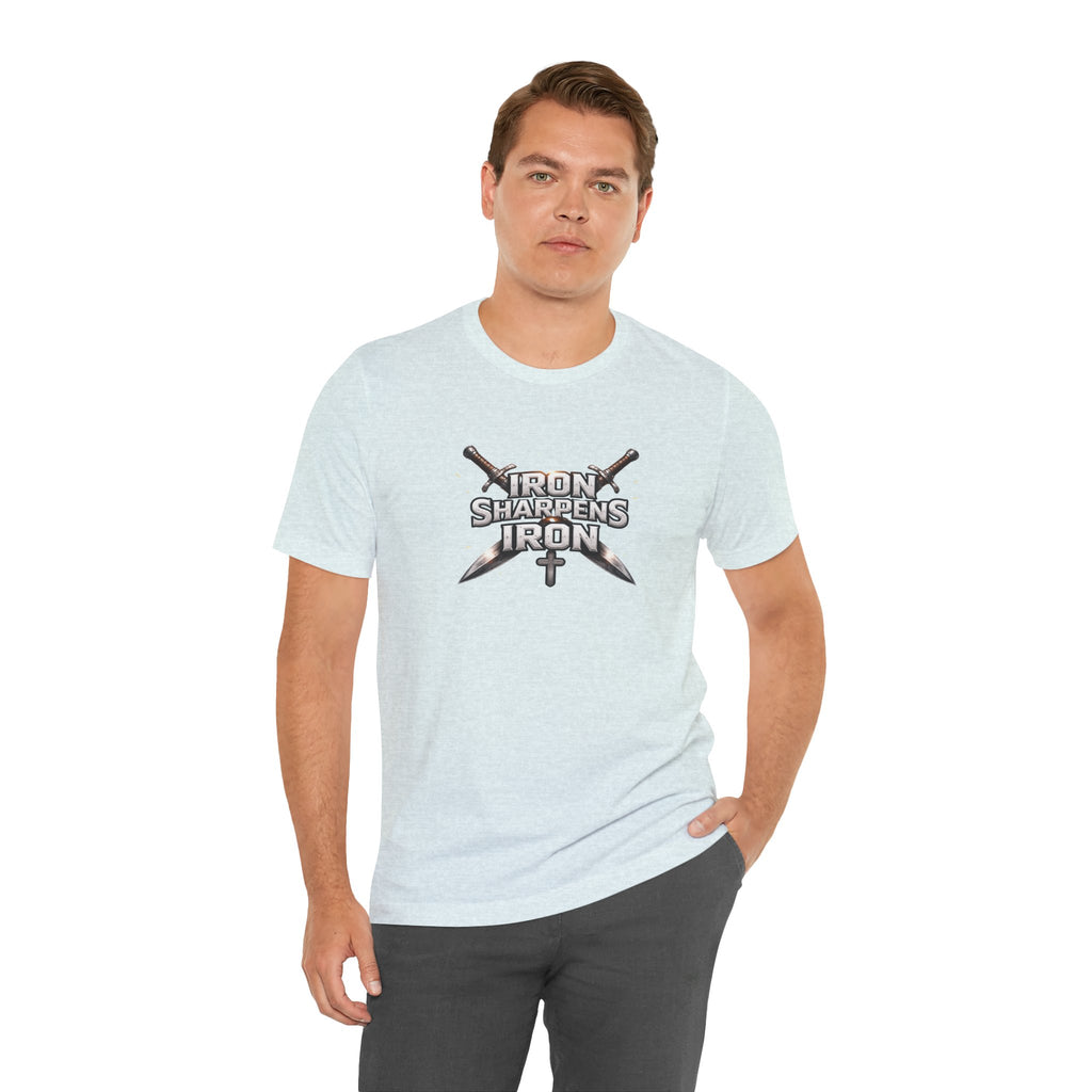 Iron Sharpens Iron T-Shirt — Christian Faith Cross & Swords Tee